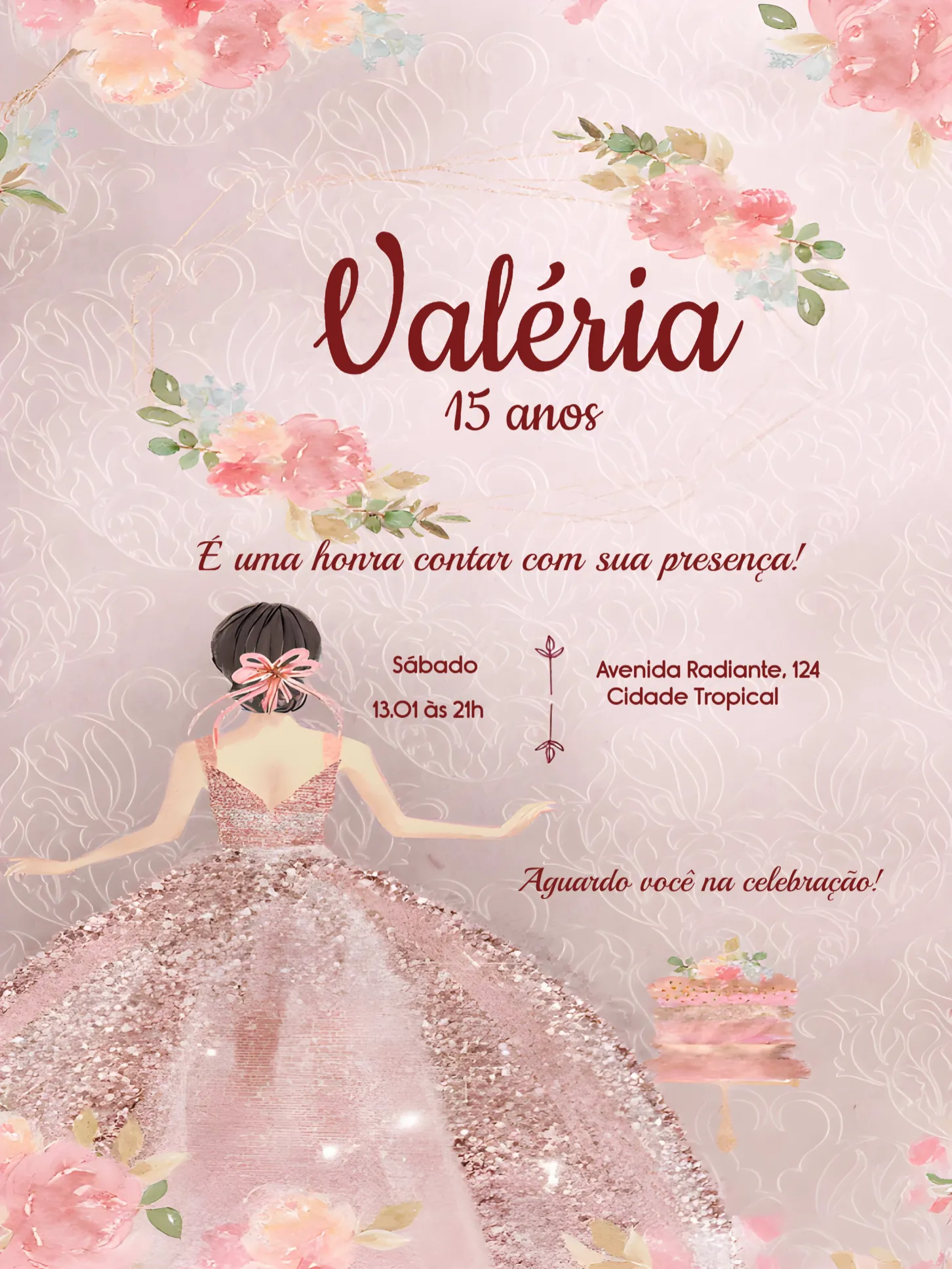15 Anos Glitter Borboleta