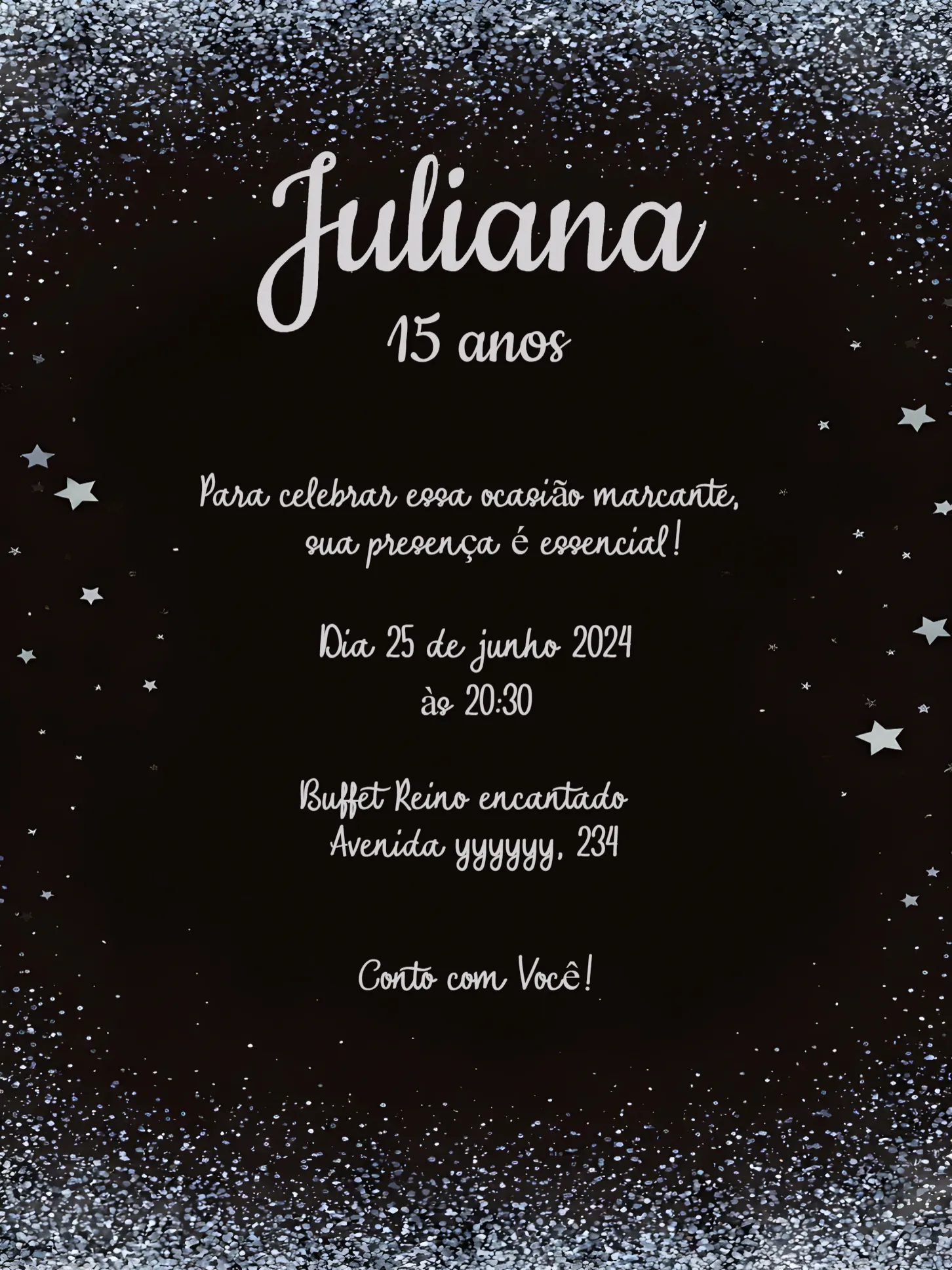 Convite 15 Anos Verde editável e personalizável