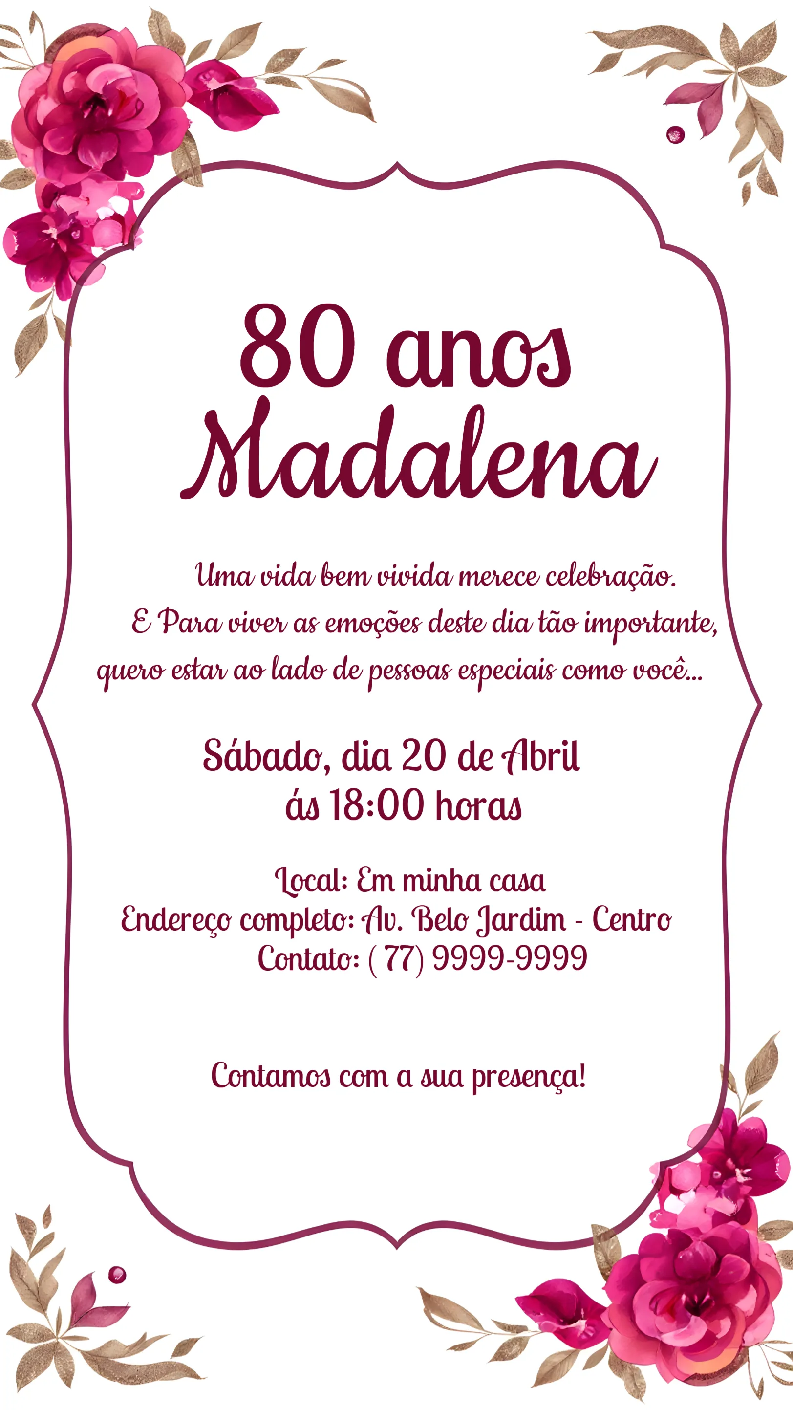 80 Anos Floral Branco