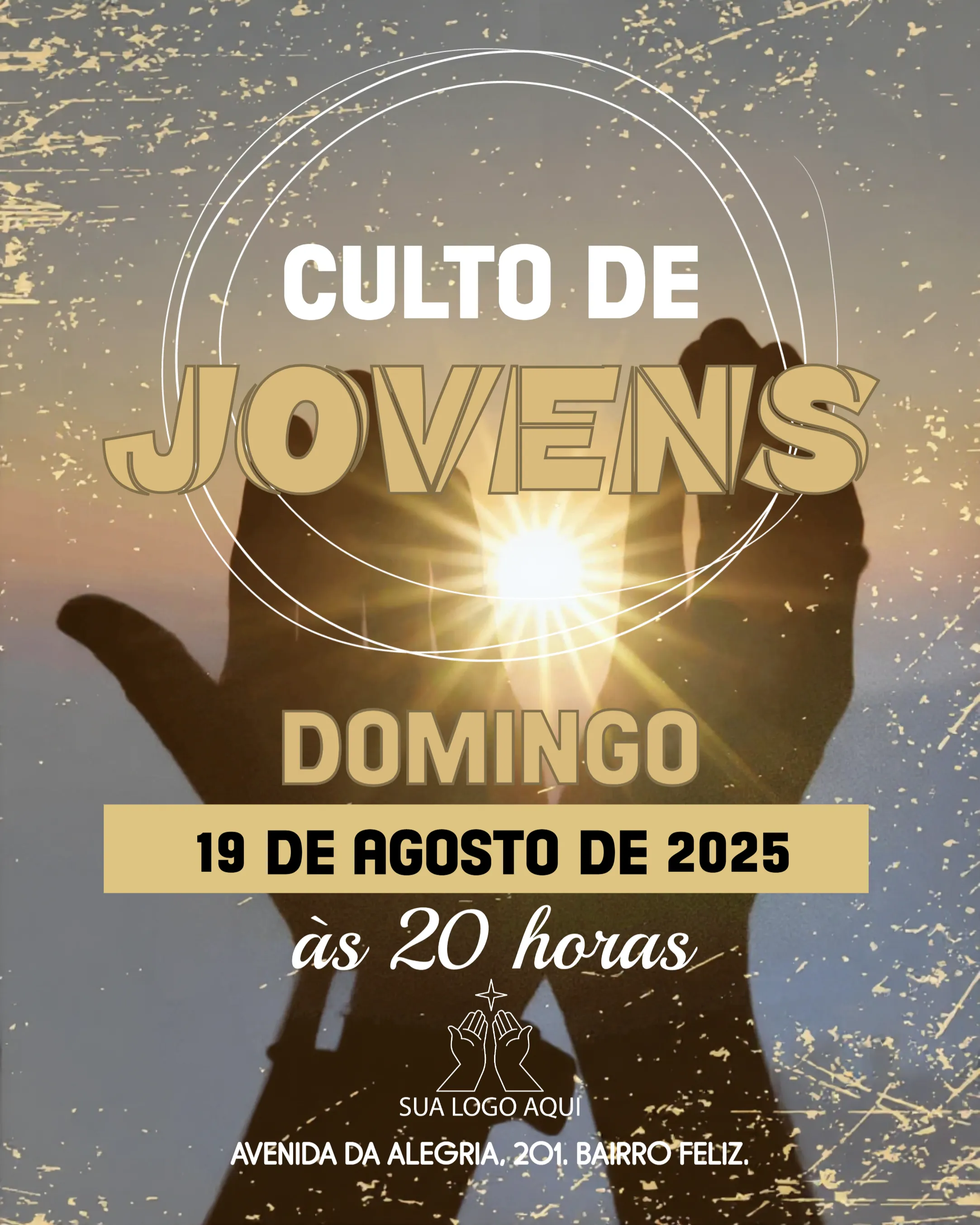 Arte Para Culto De Jovens Igreja Foto