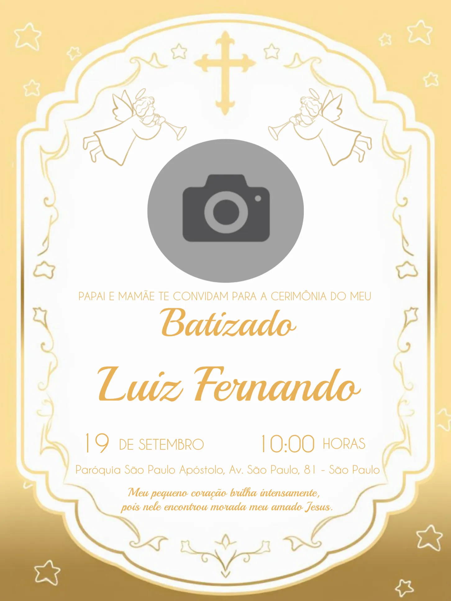 Batizado Com Foto Cruz