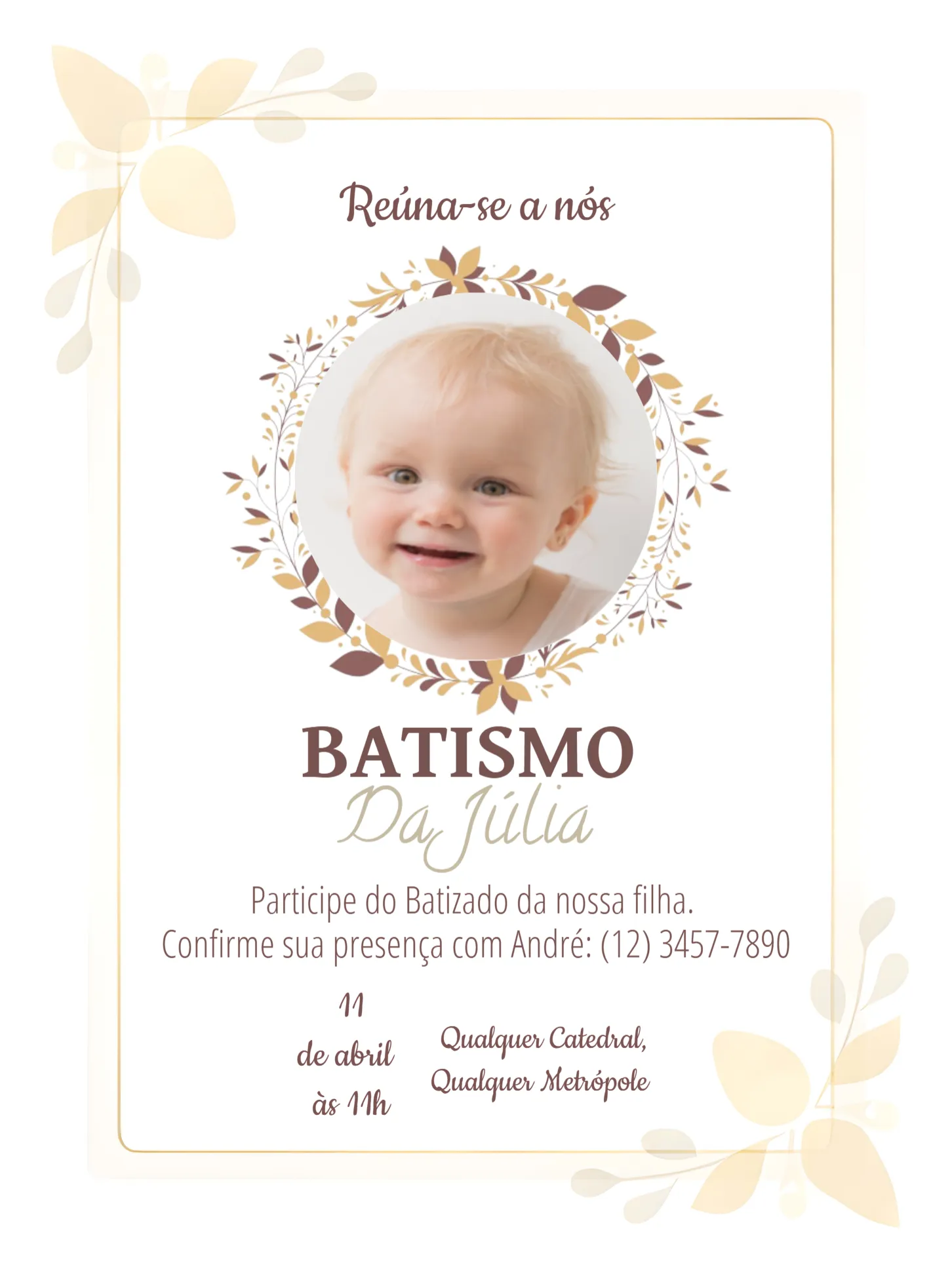 Batizado Menina Floral Com Foto Batismo