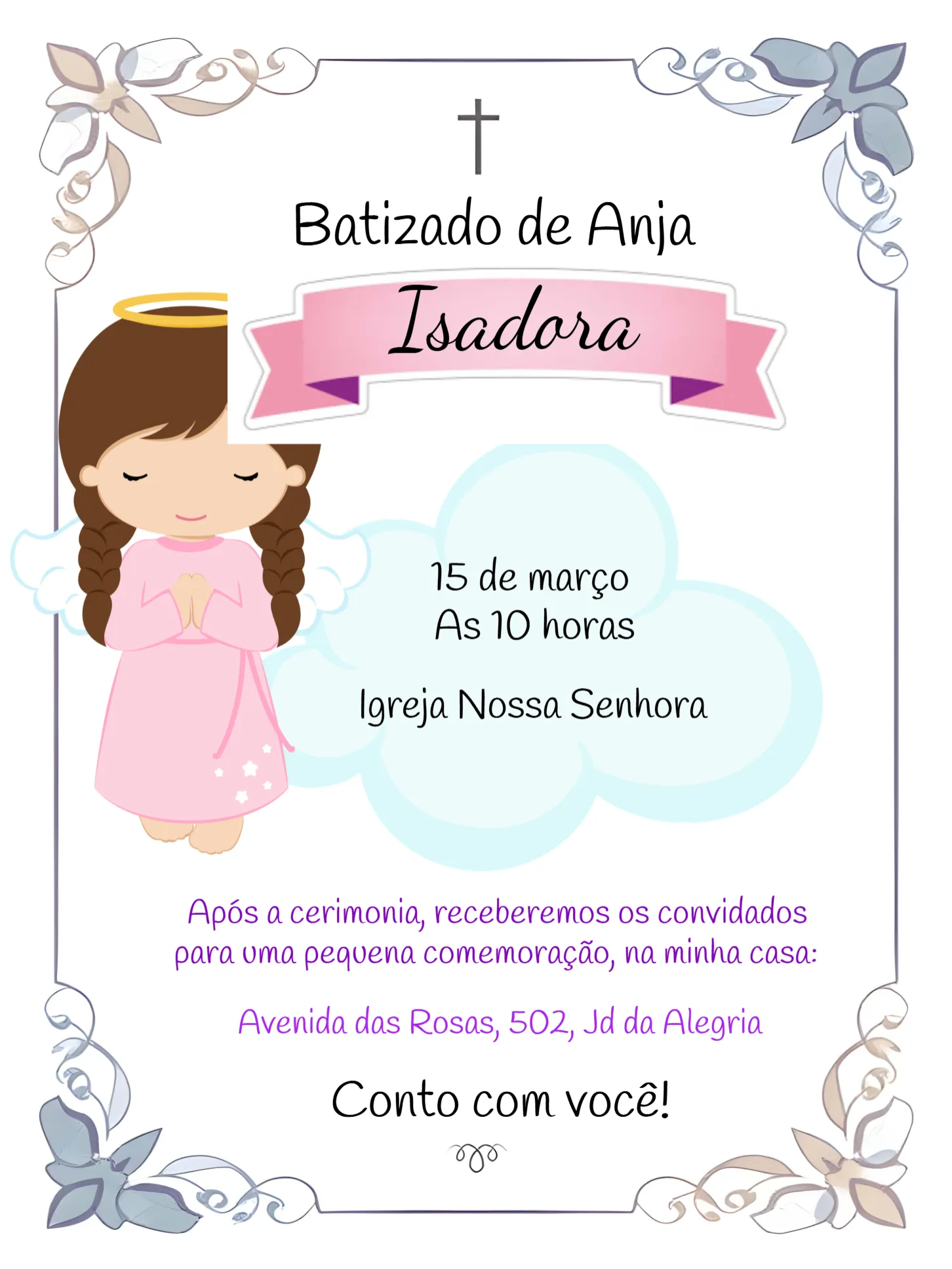 Batizado Menina Rosa
