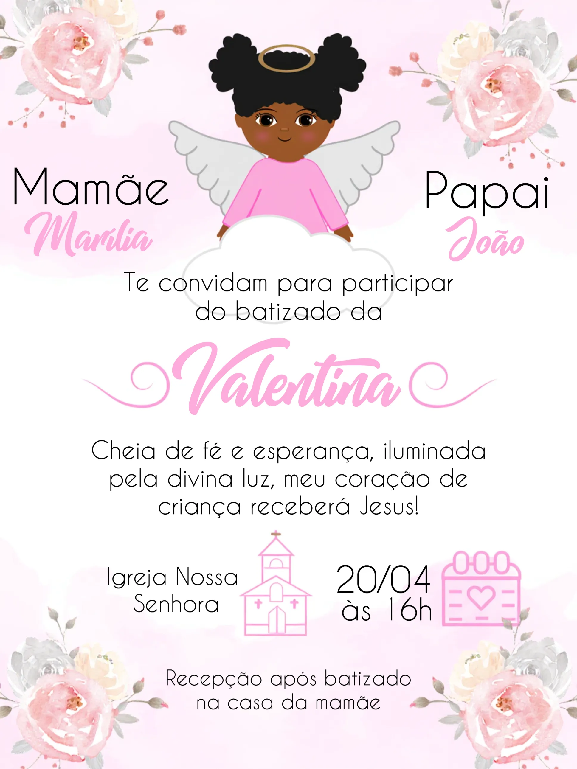 Convite Batizado Padrinho para batizado