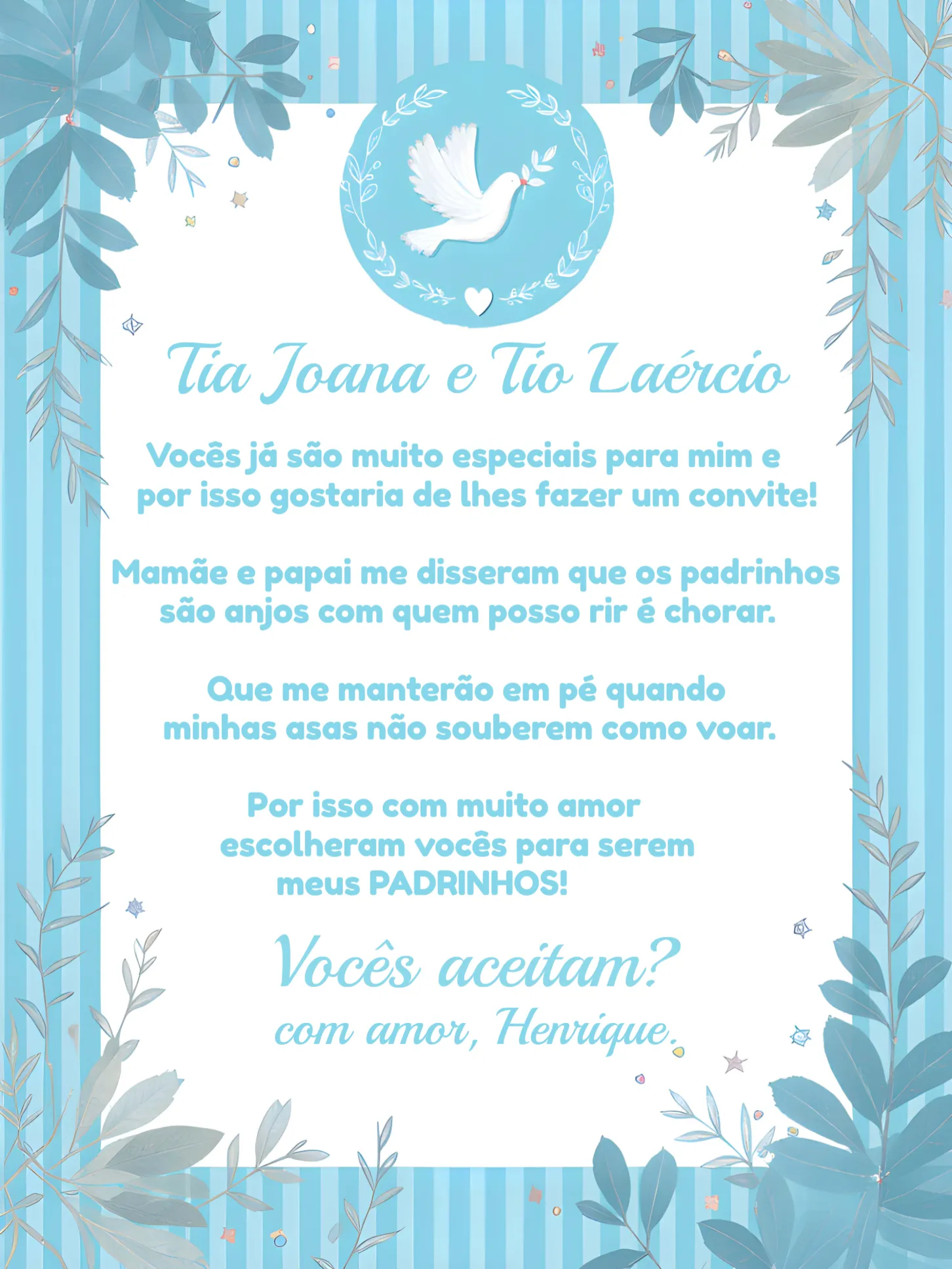 Batizado Padrinhos Anjinho Religião