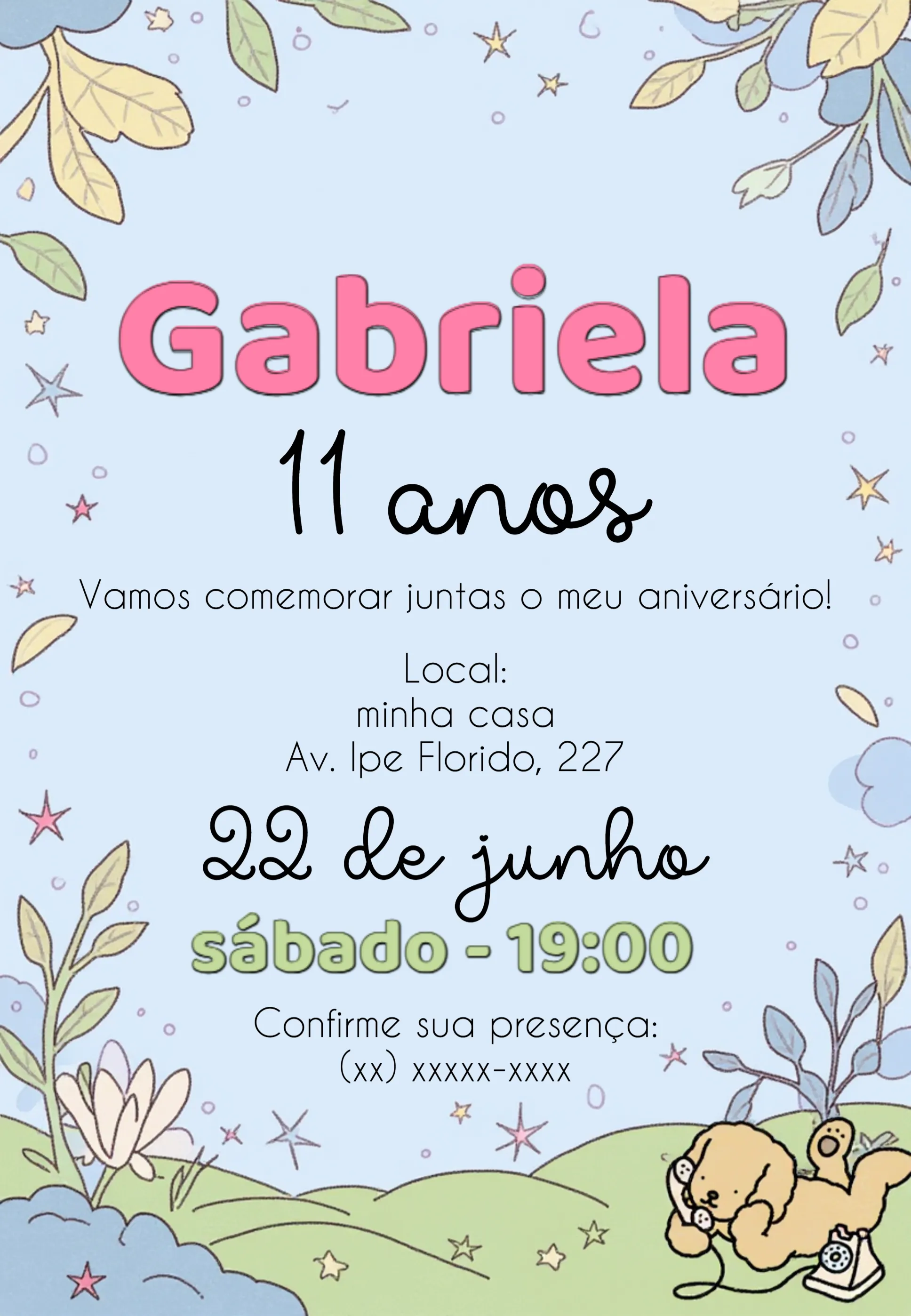 Convite Bobbie Goods Animais para aniversário infantil