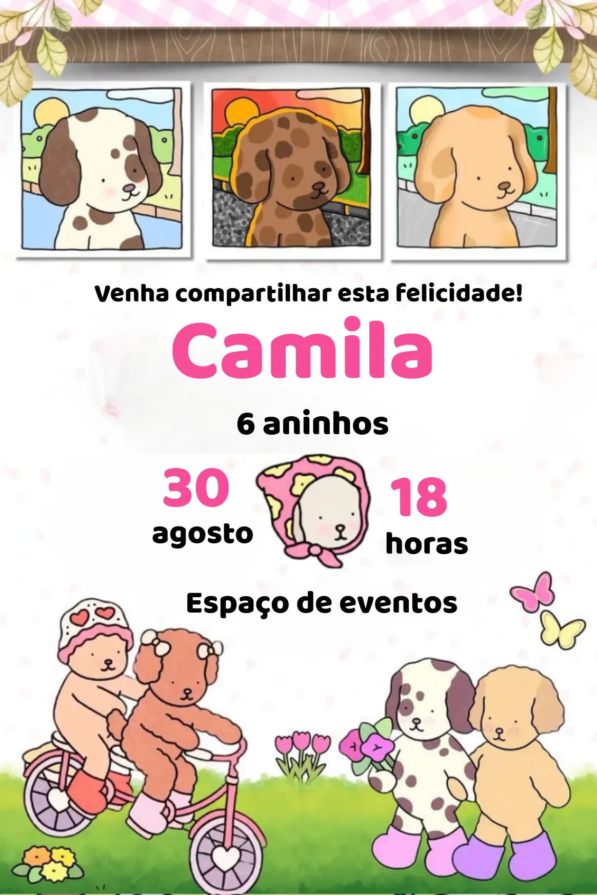 Convite Bobbie Goods Coloridos para aniversário infantil