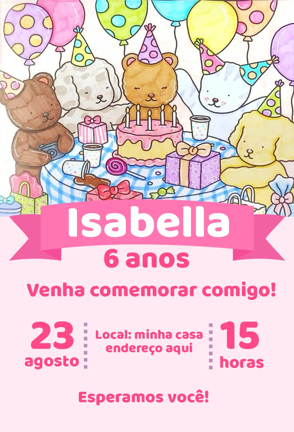 Convite Digital Bobbie Goods para Aniversário Infantil | Convitede, image size:1138x1669
