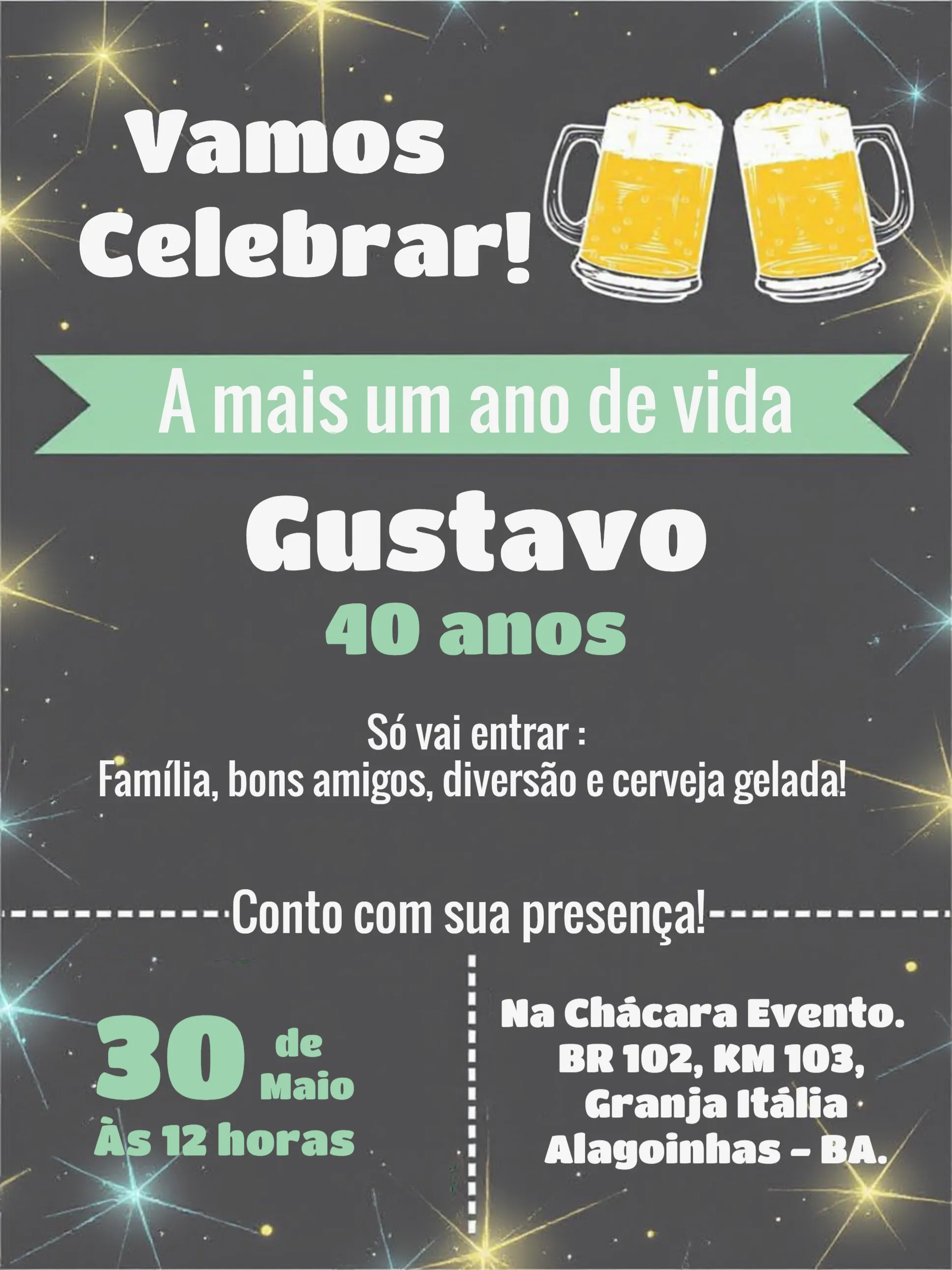 Convite Boteco Adulto para aniversário