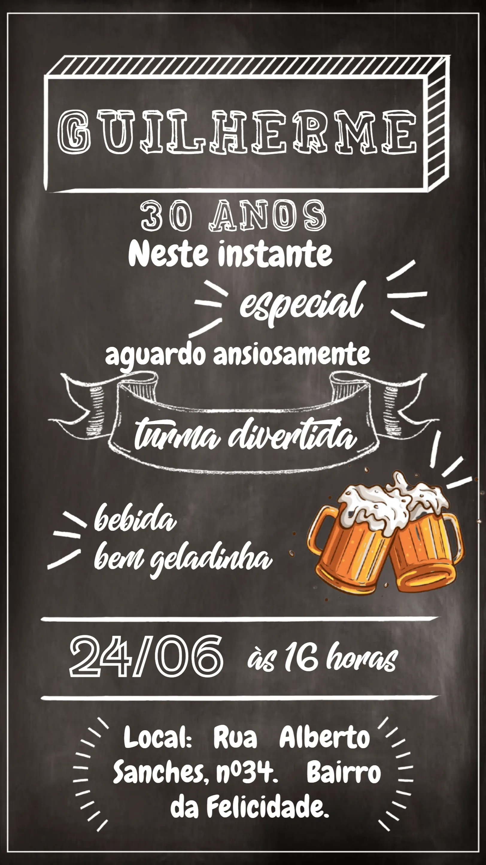 Boteco Quadro Negro Preto
