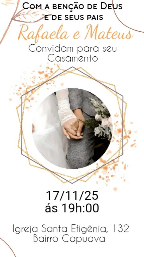Convite Casamento  editável e personalizável