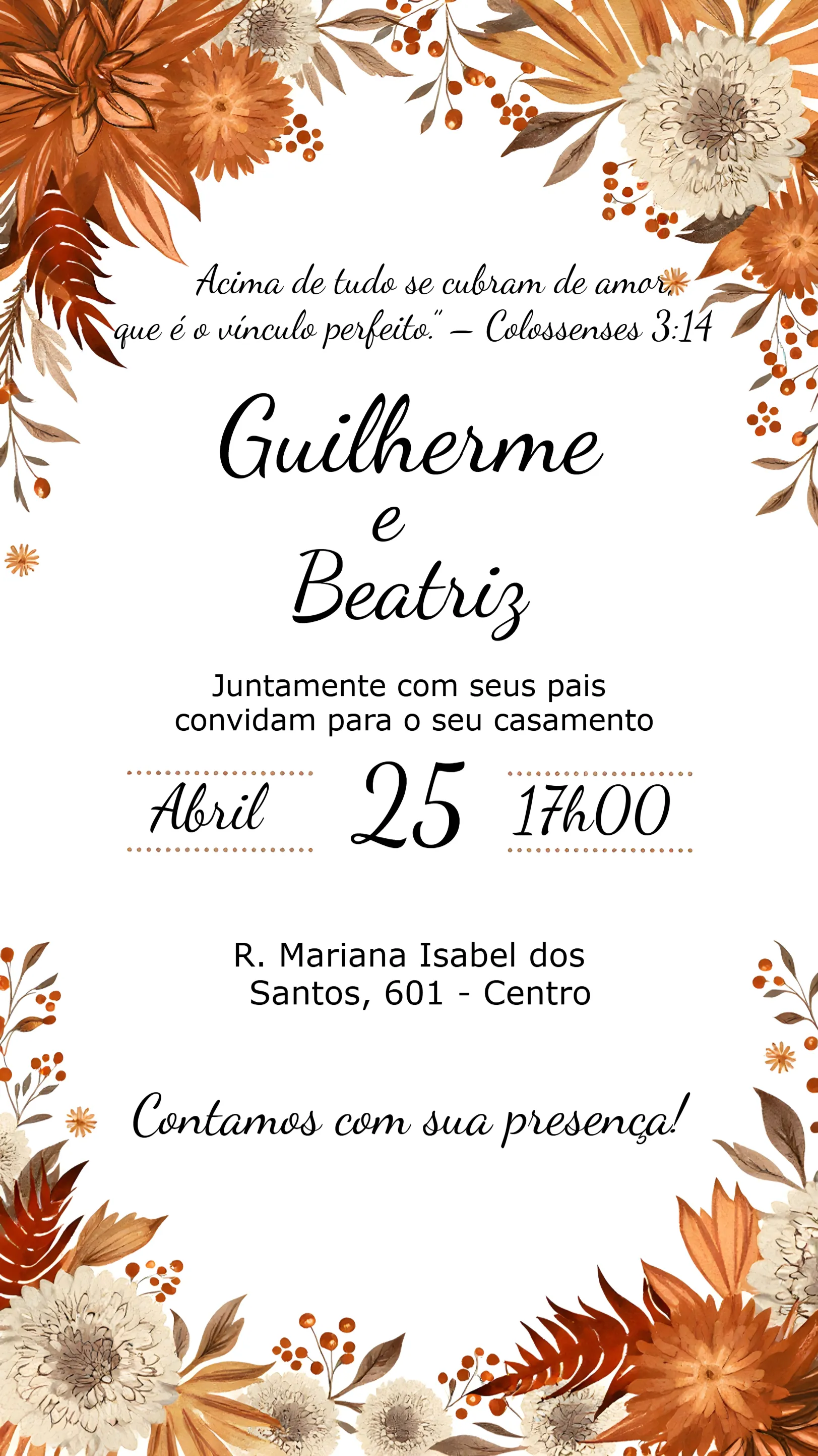 Casamento Floral Terracota Delicado