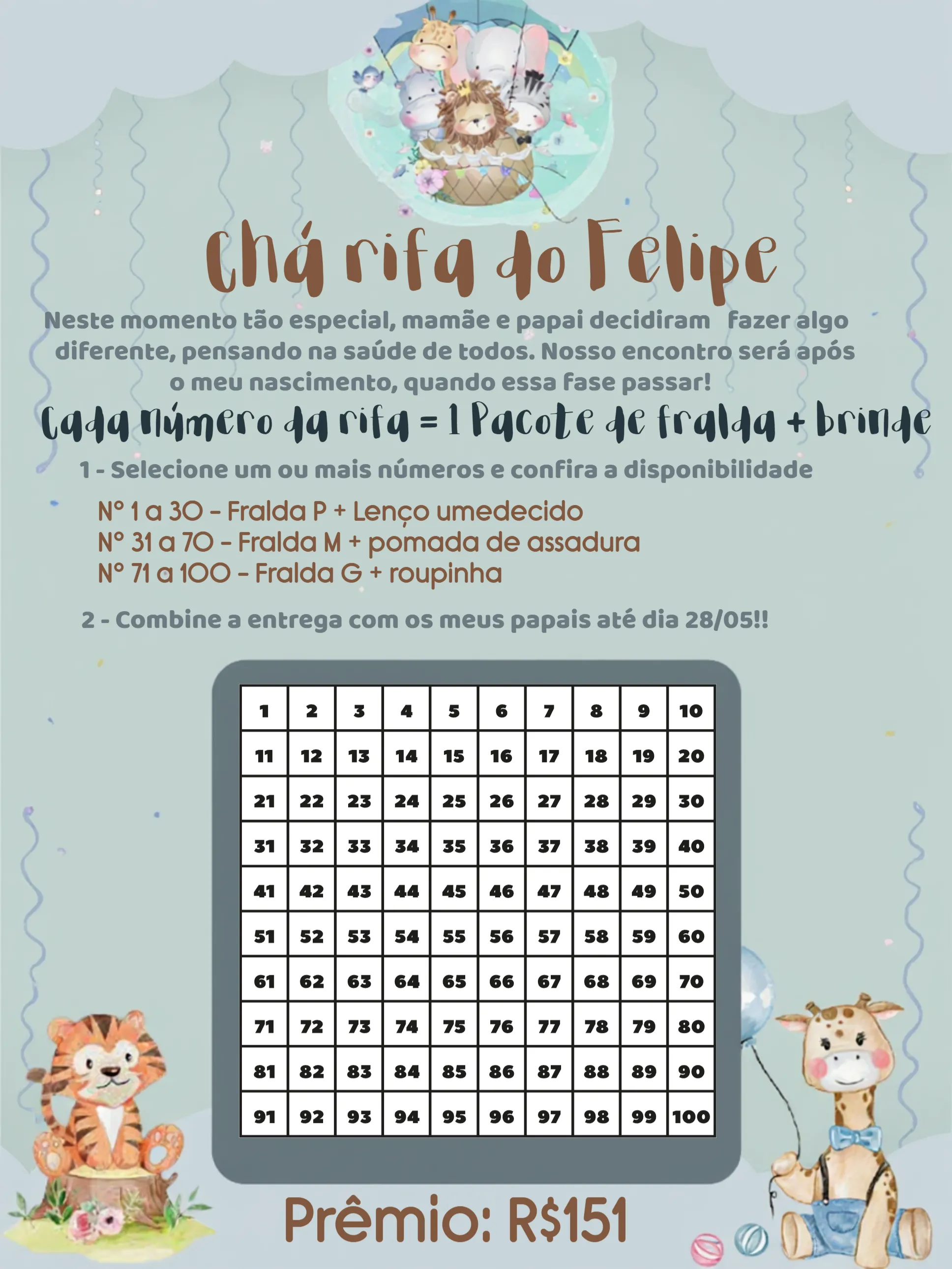 Chá De Bebê Safari Fraldas