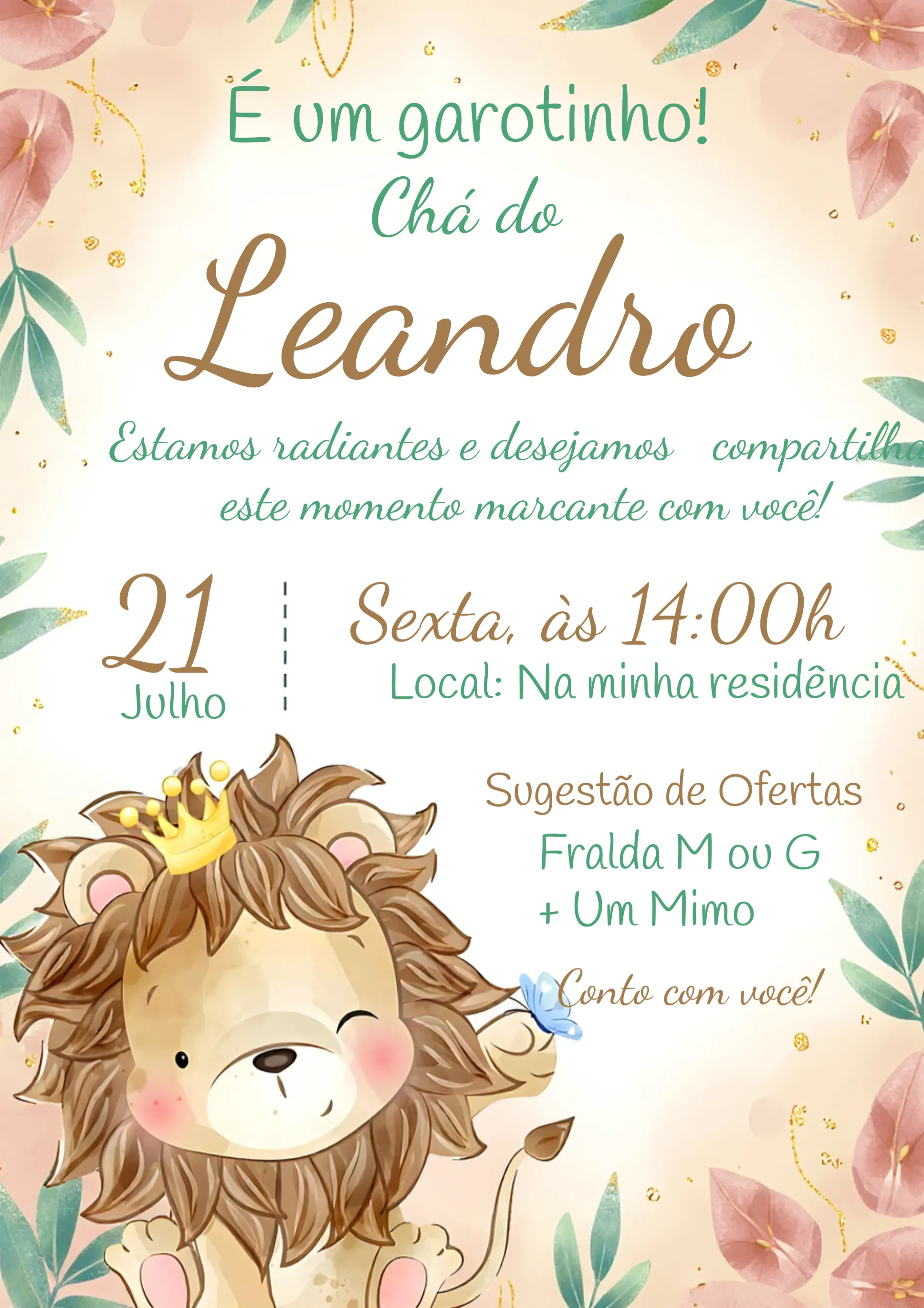 Chá De Fraldas Leãozinho