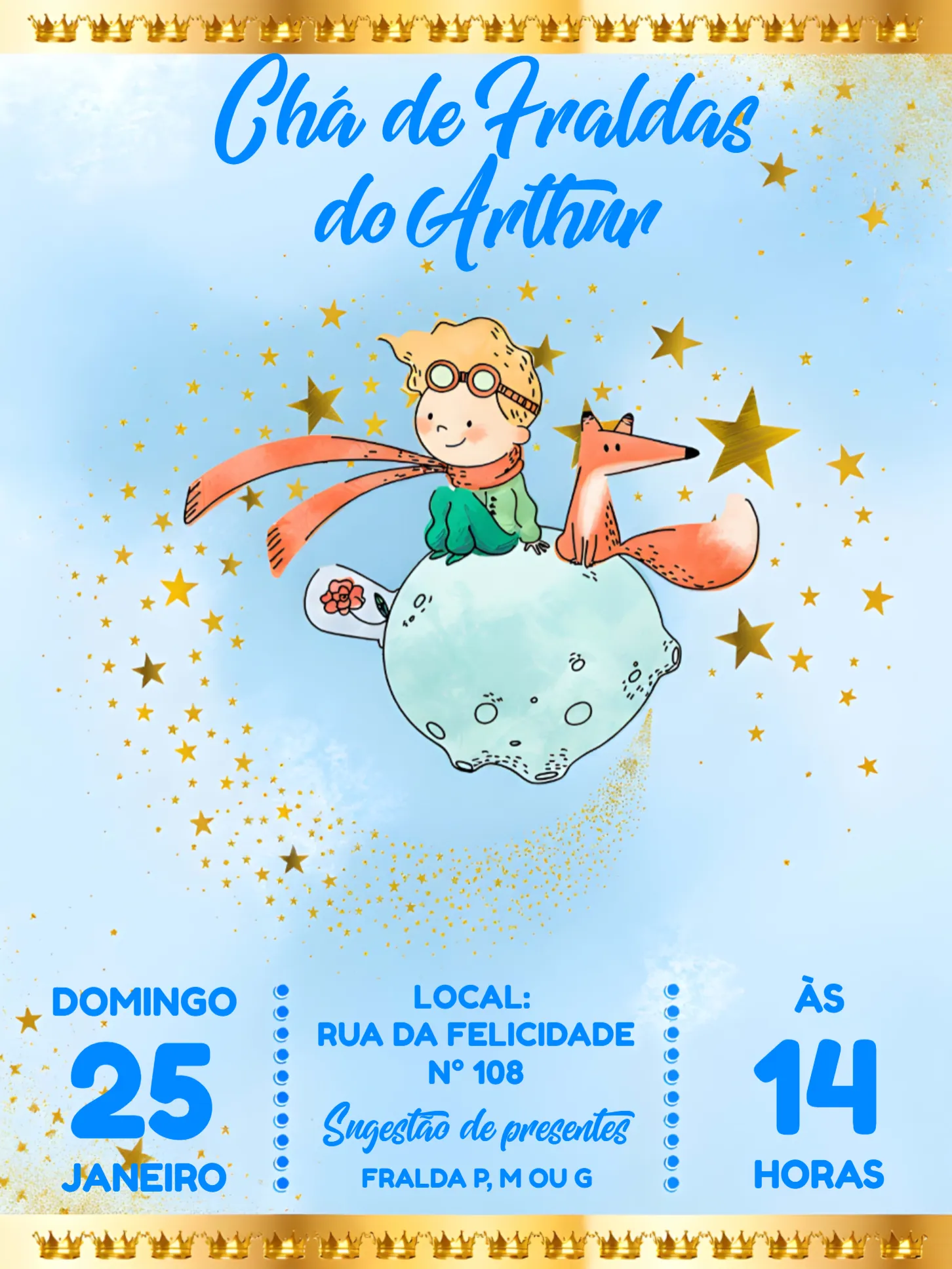 Chá De Fraldas O Pequeno Príncipe Amarelo