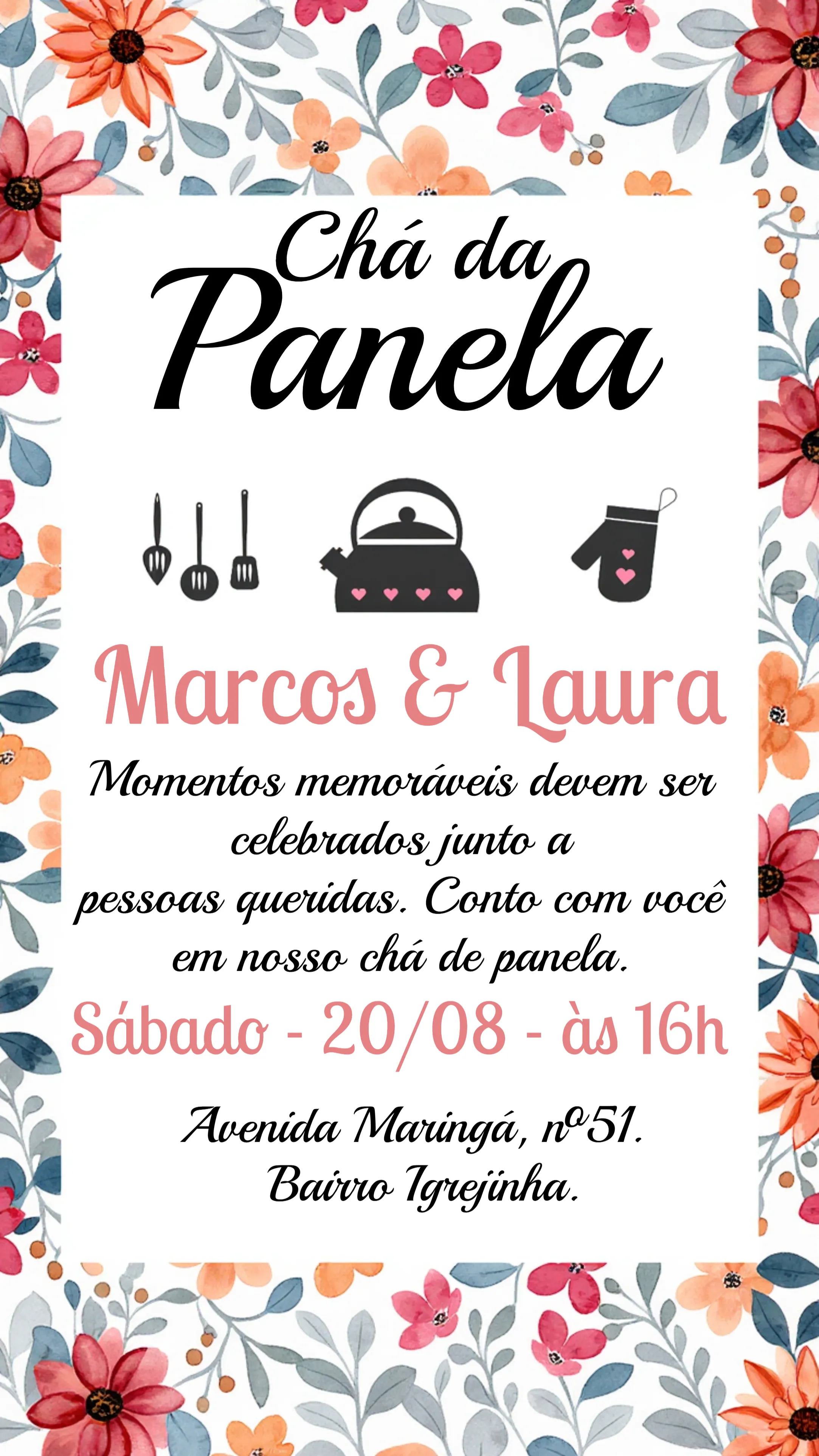 Chá De Panela Floral Cartela