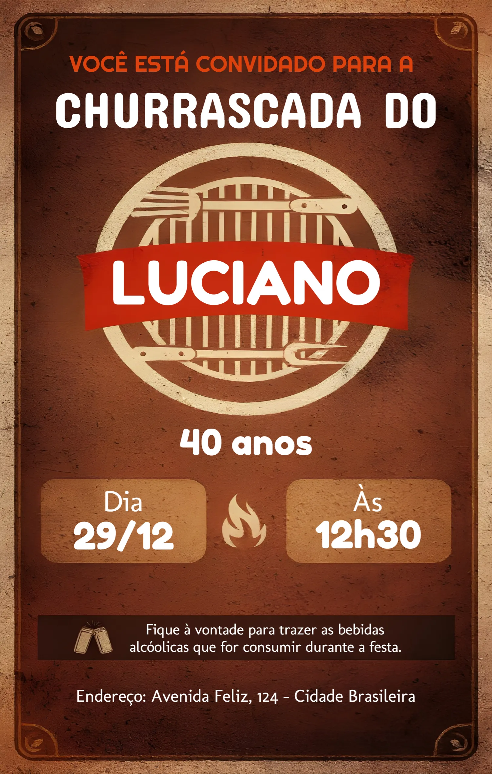 Convite Churrasco Cerveja editável e personalizável