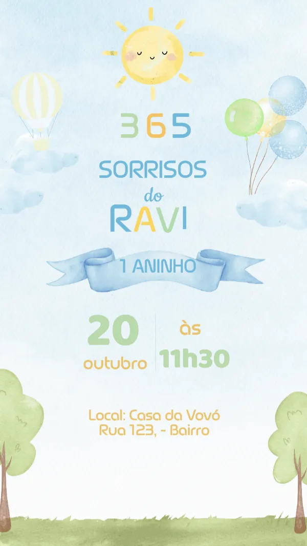 Invite 365 Smiles Birthday Invitation editable and customizable