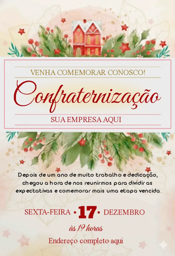 Convite Convite Confraternização 1 editável e personalizável