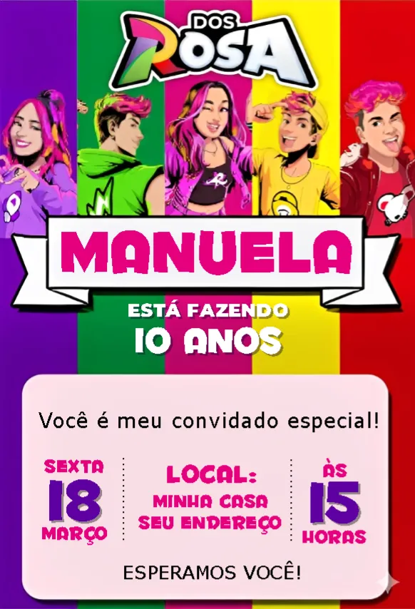 Convite Convite Emily Vick desenho 1 editável e personalizável