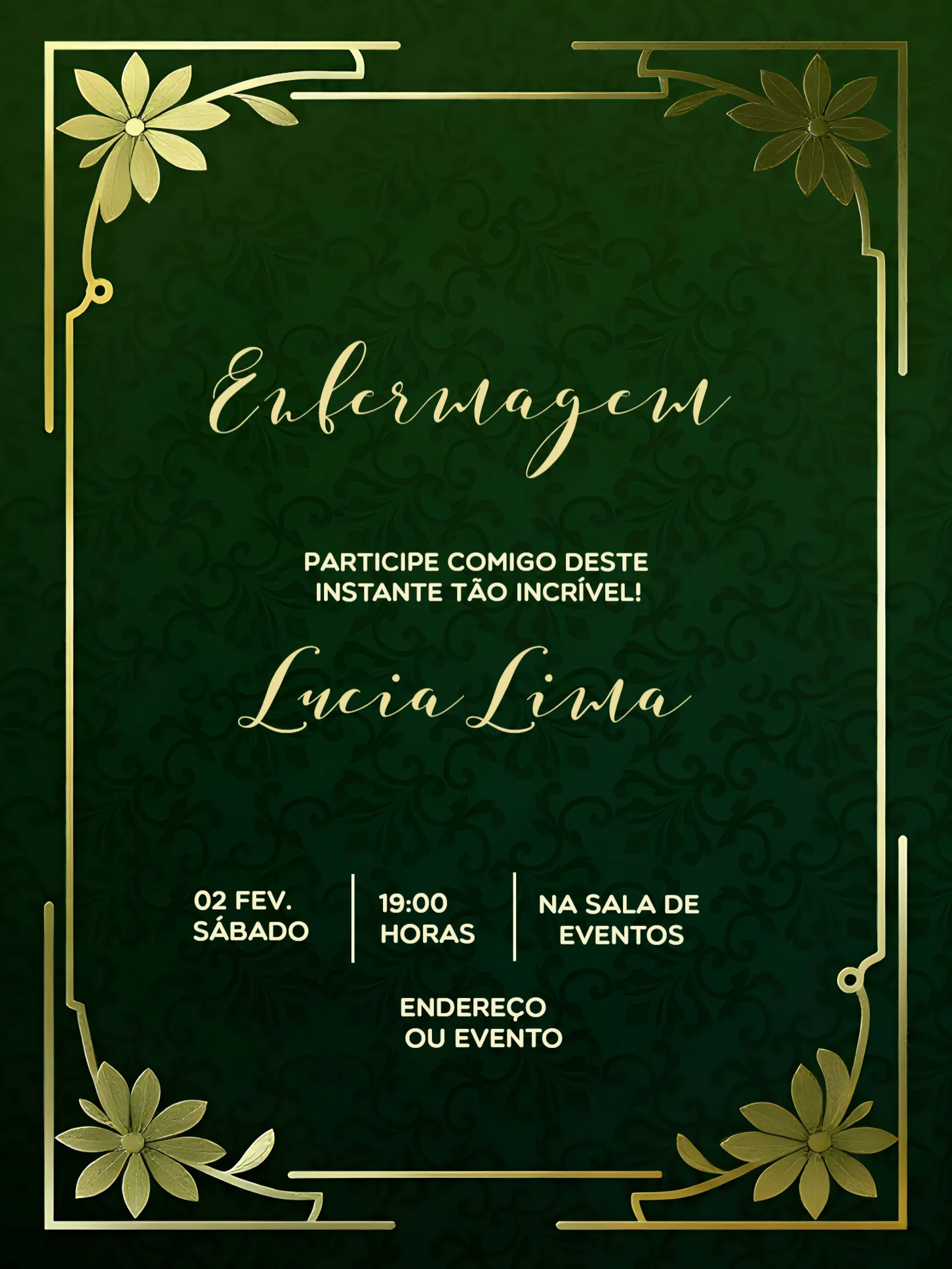 Convite Formatura Enfermagem Graduação para formatura