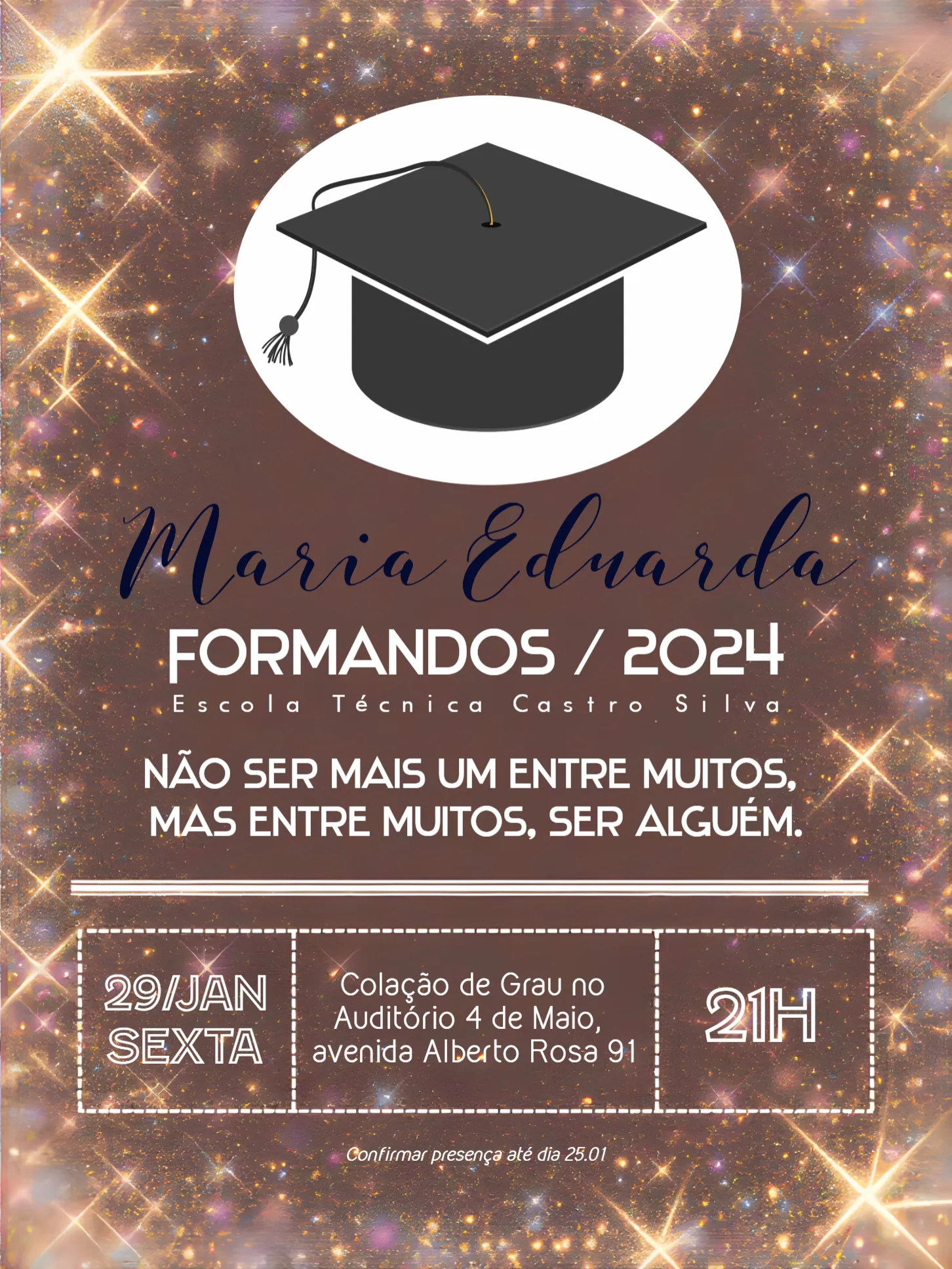 Convite Formatura Ensino Médio Terceirão para formatura
