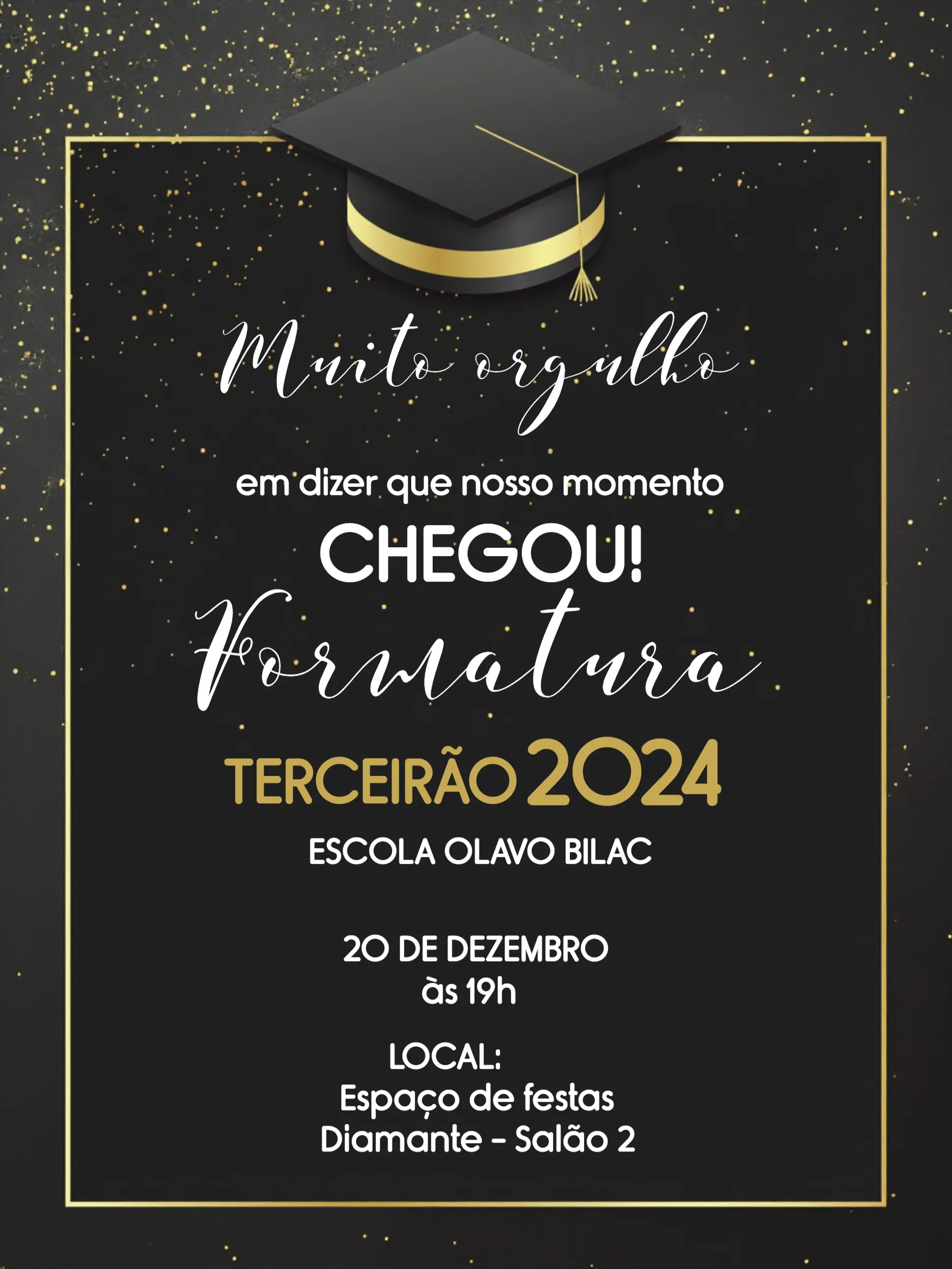Convite Formatura Terceirão Médio editável e personalizável