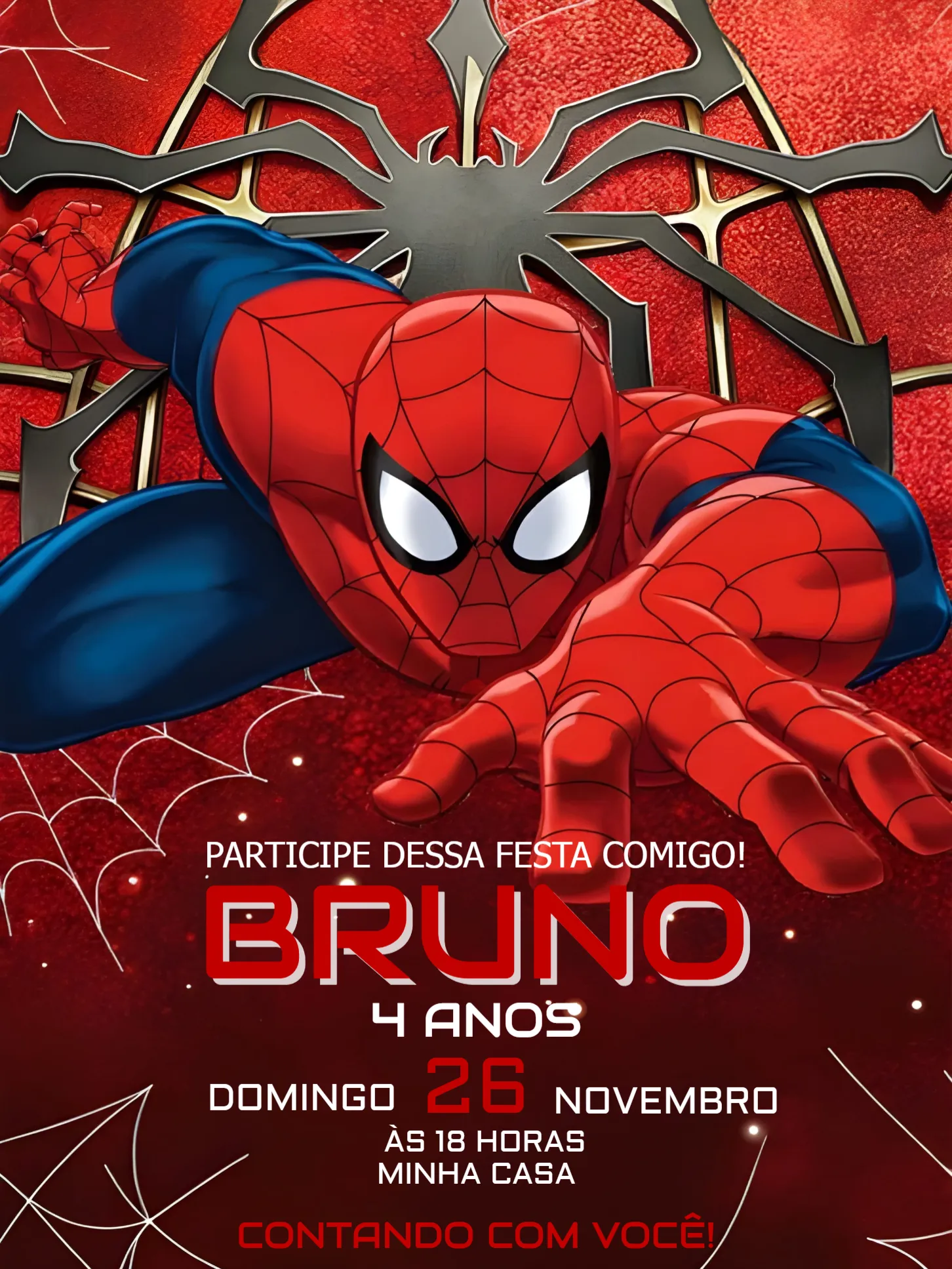Convite Homem Aranha Editar para mais pesquisados