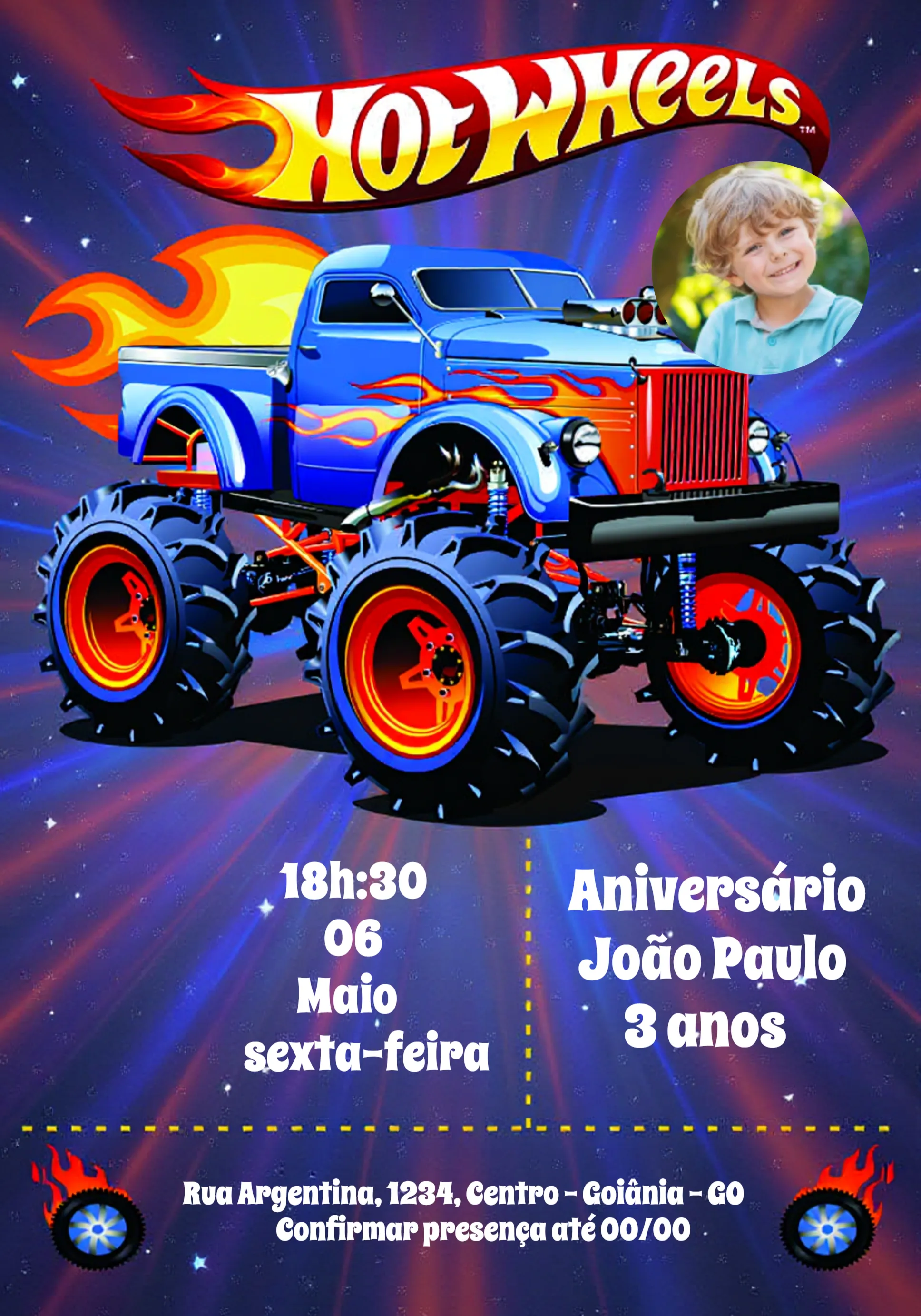 Hot Wheels customizable invite template boy | instant download | Share or  Print – 4invites, image size:1936x2765