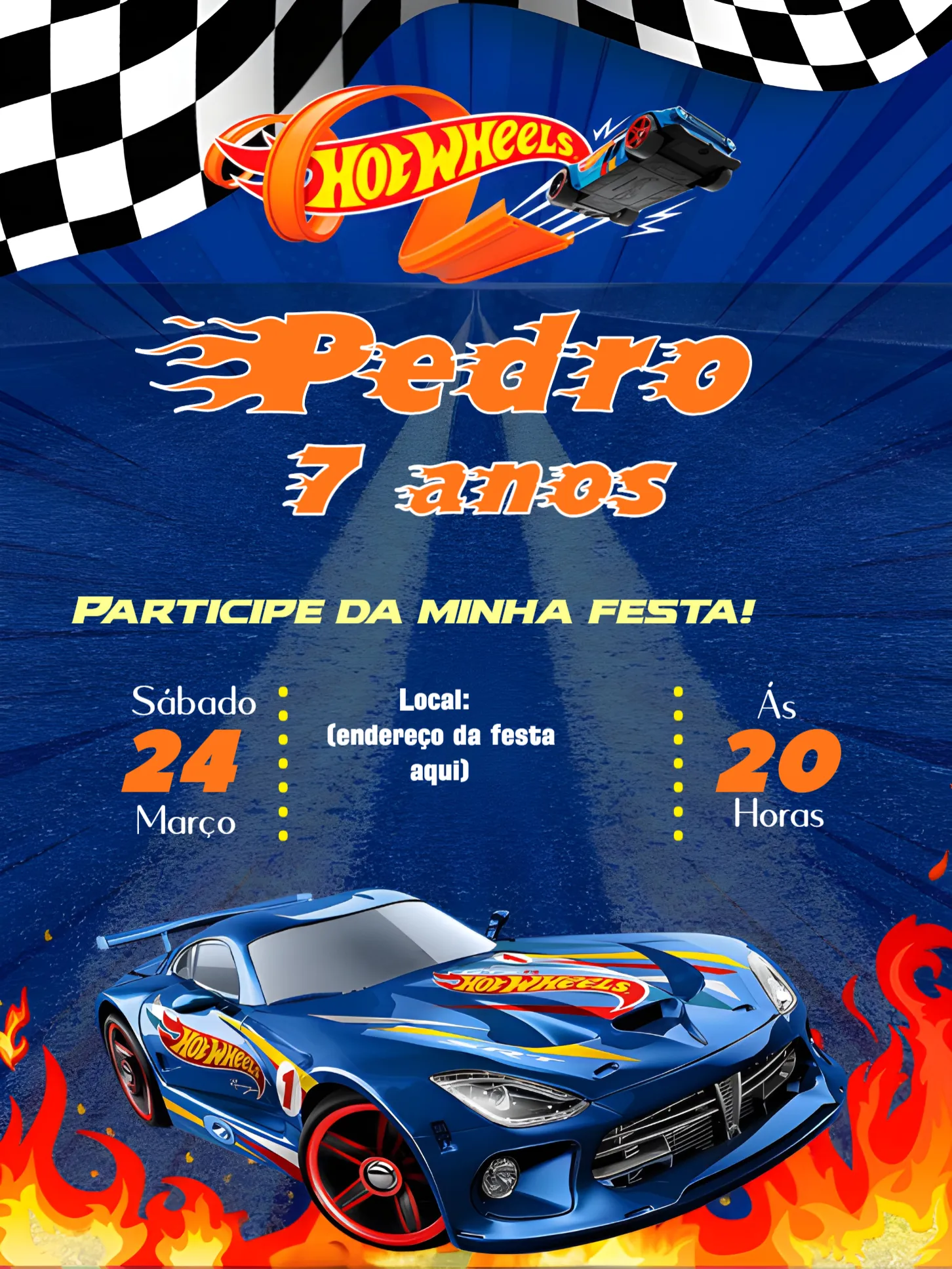 Invite Hotwheels Race editable and customizable