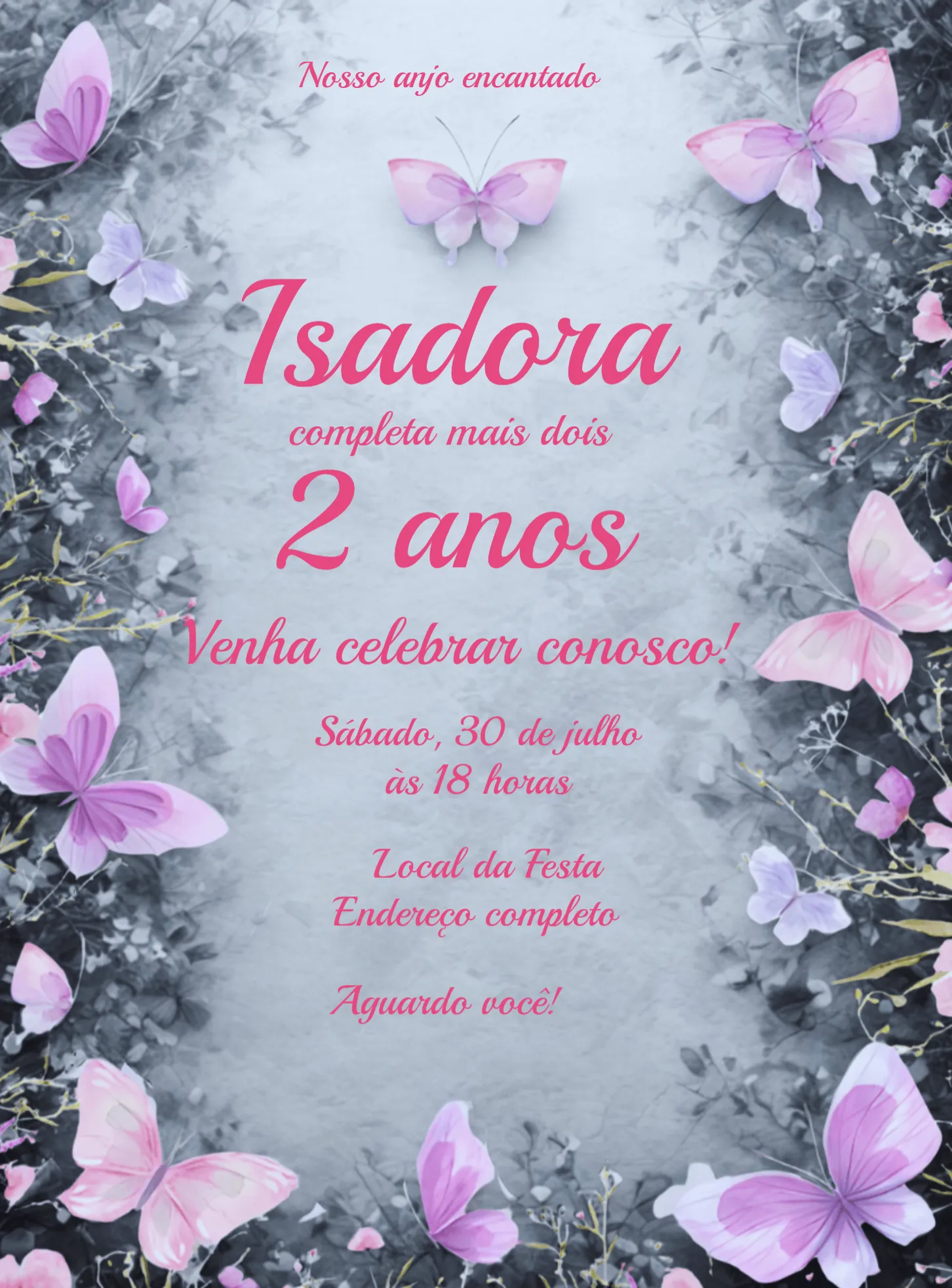 Jardim Das Borboletas Aquarela Menina