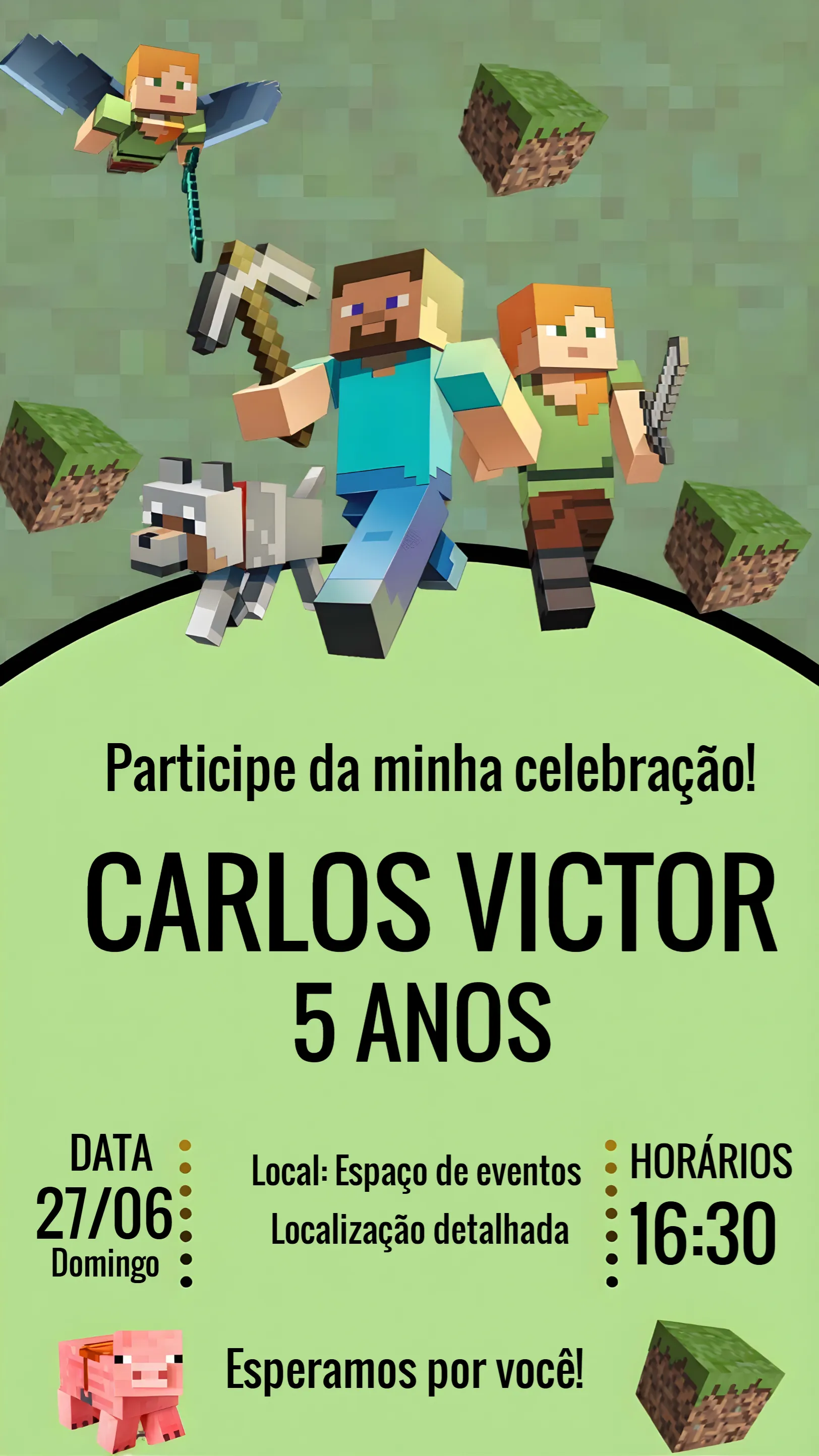 Convite Minecraft Gamer para mais pesquisados