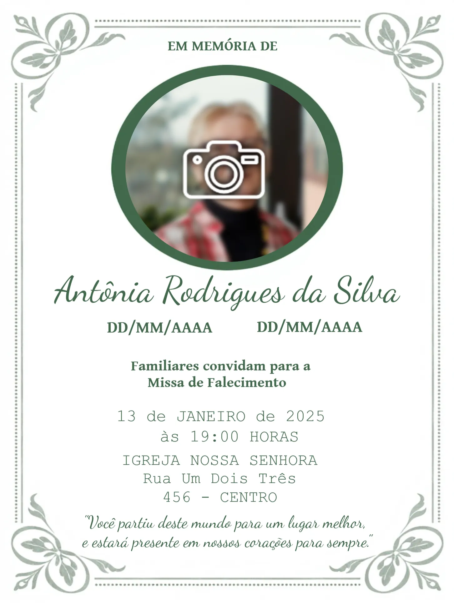 Missa De Falecimento Com Foto Sétimo