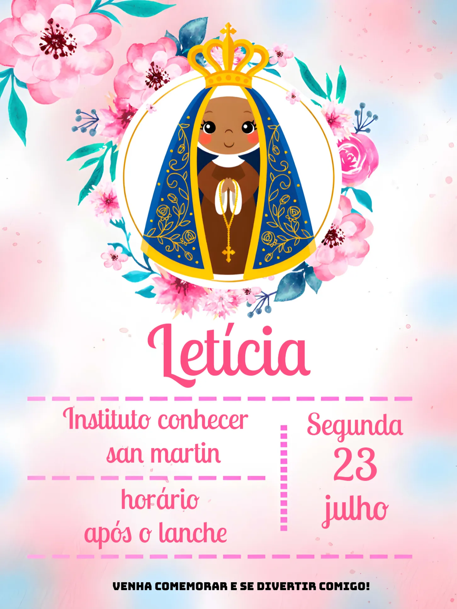 Invite Our Lady School editable and customizable