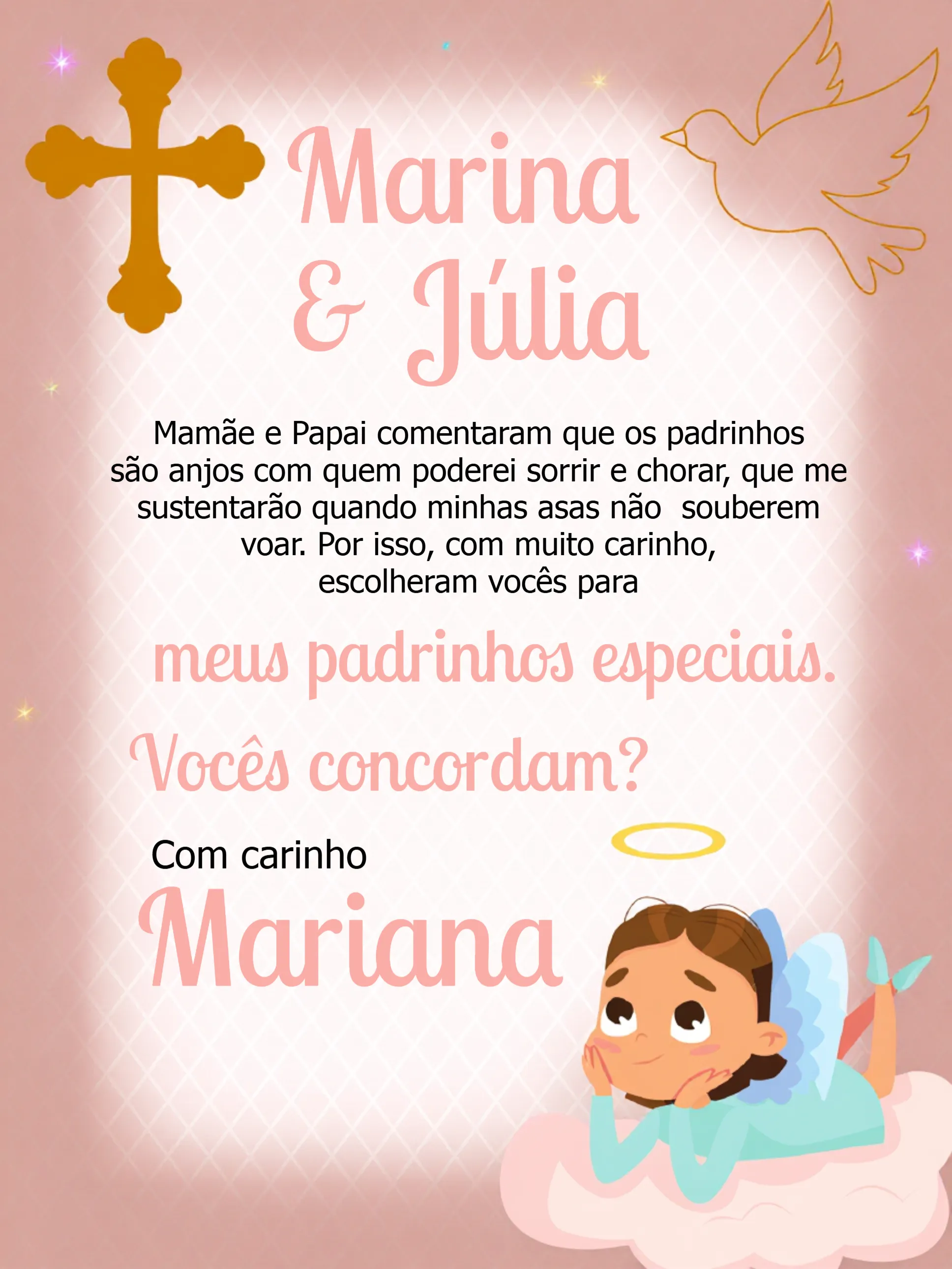 Padrinhos De Batismo Rosa
