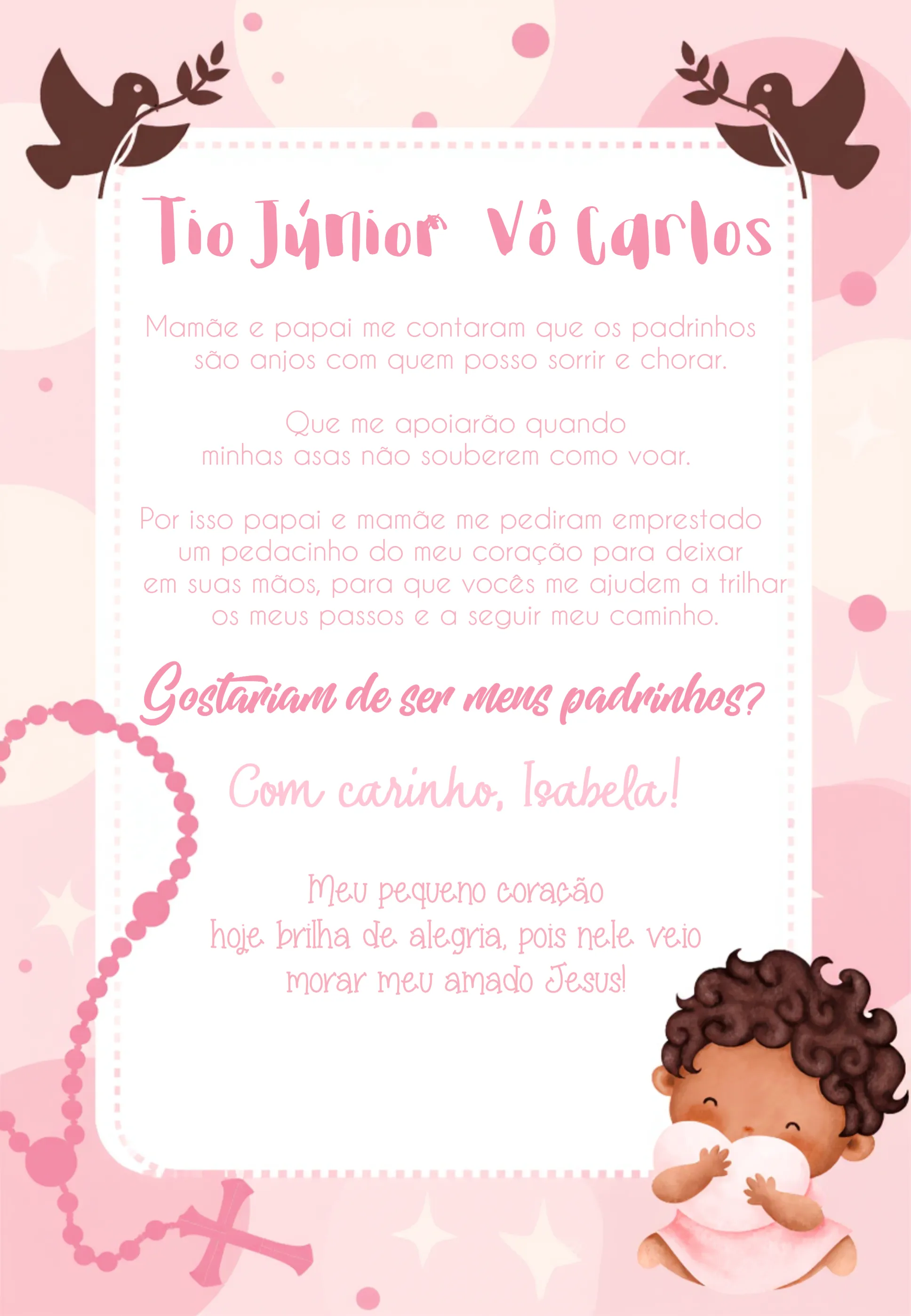 Padrinhos De Batizado Menina
