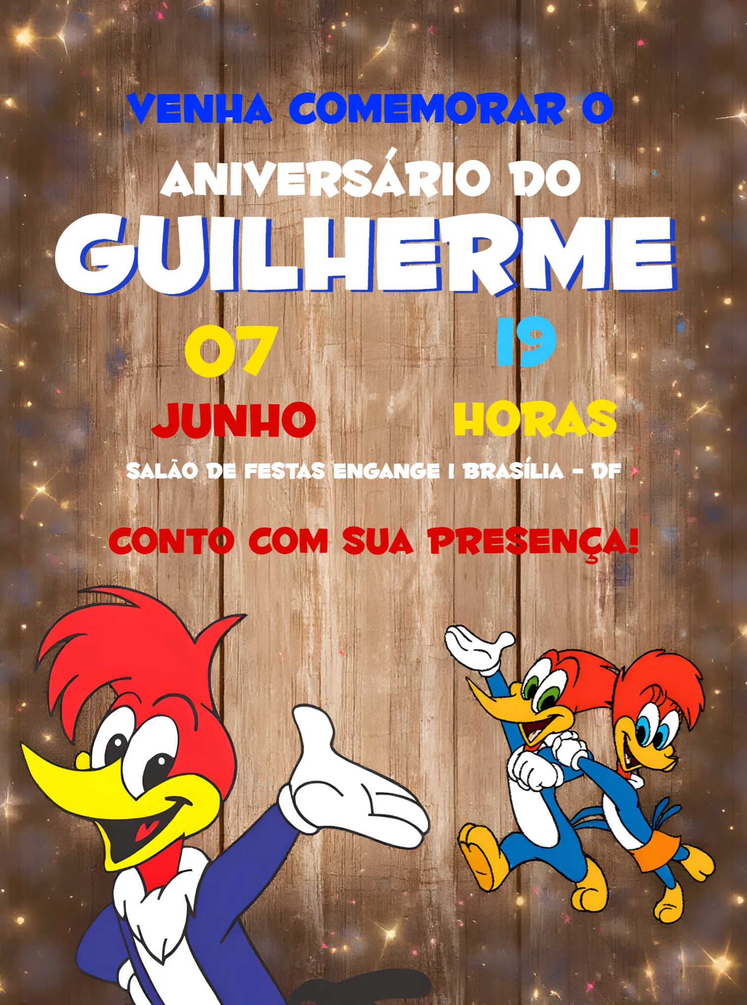 Convite Pica Pau Azul para mais pesquisados