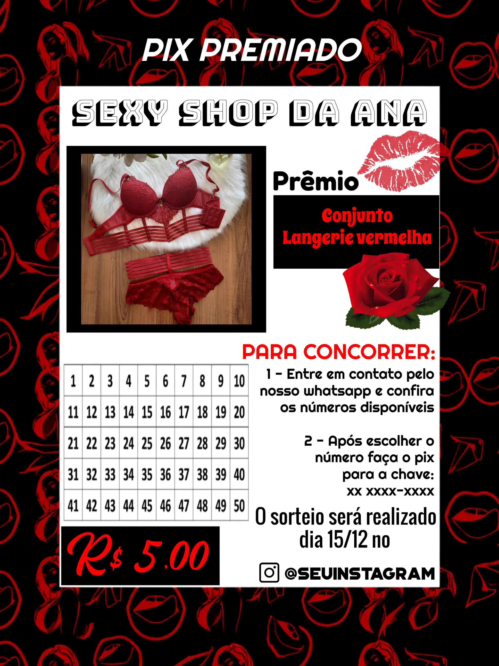 Invite Prize-winning Lingerie Mouth Pix editable and customizable