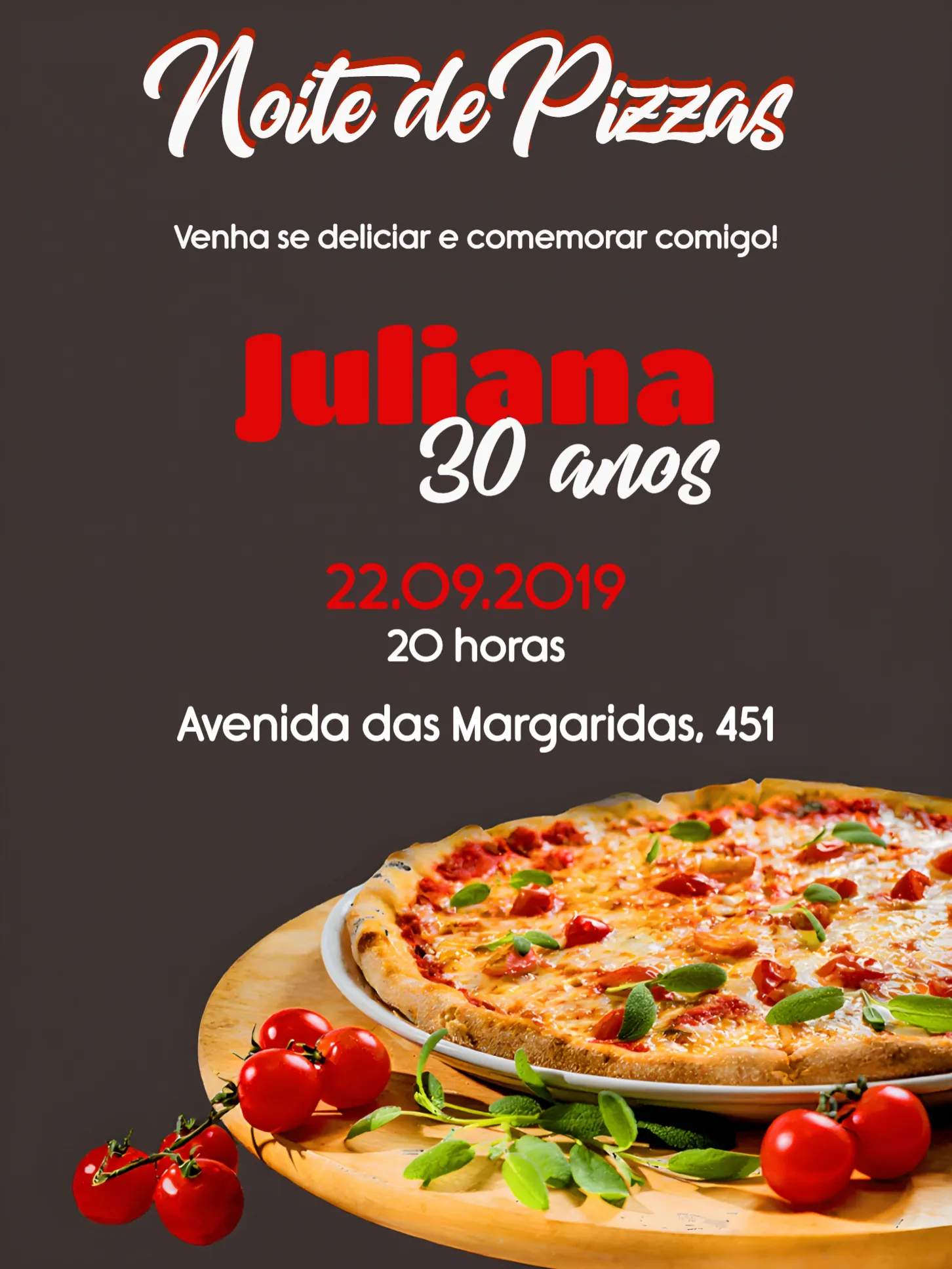 Convite Pizza Festa para mais pesquisados