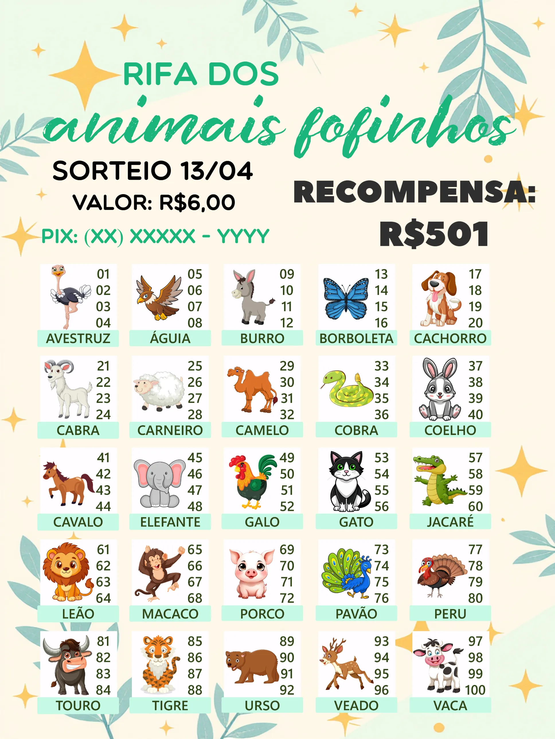 Rifa De Bicho Premiações Bichinhos