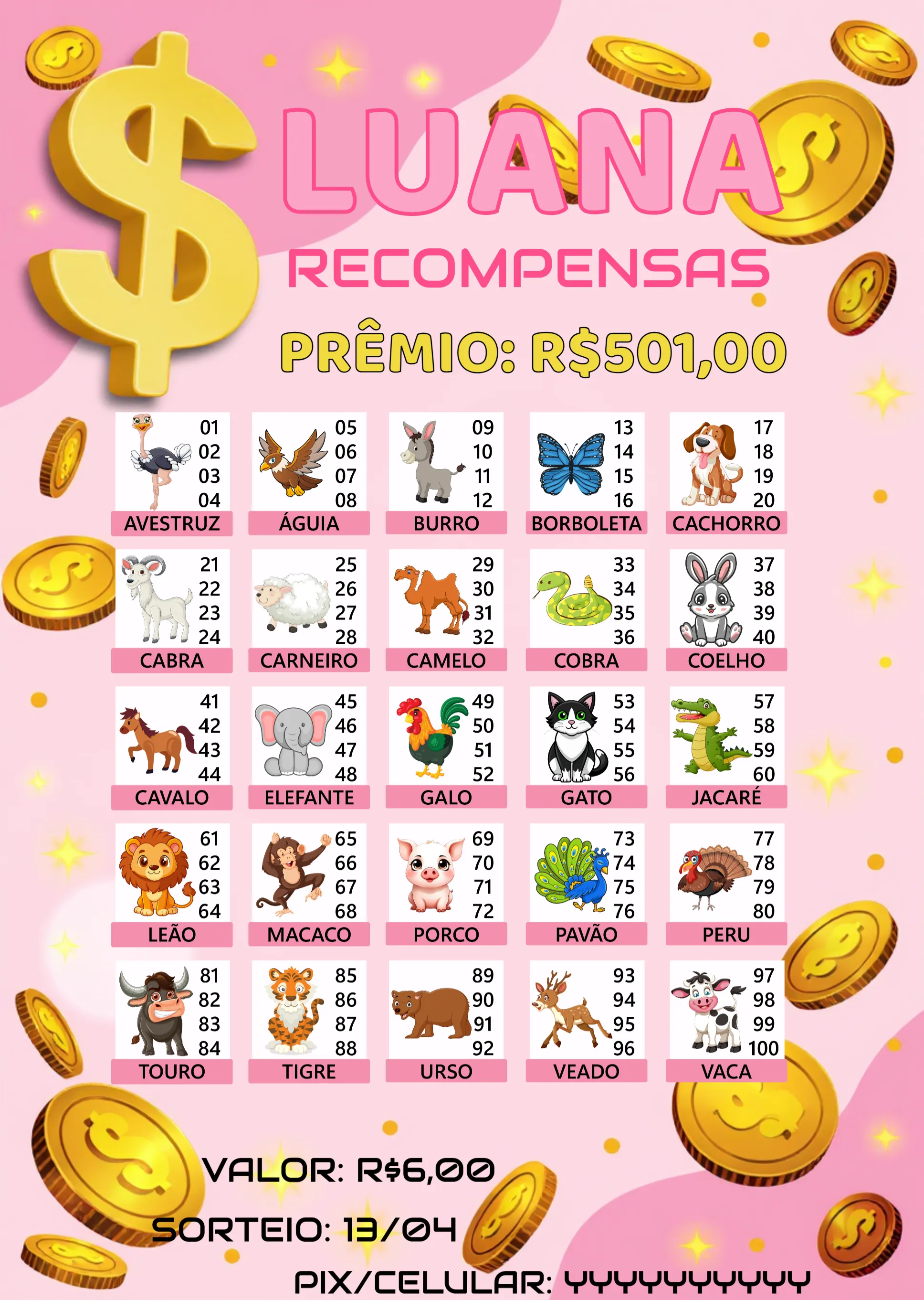 Rifa De Bicho Premiações Bixo