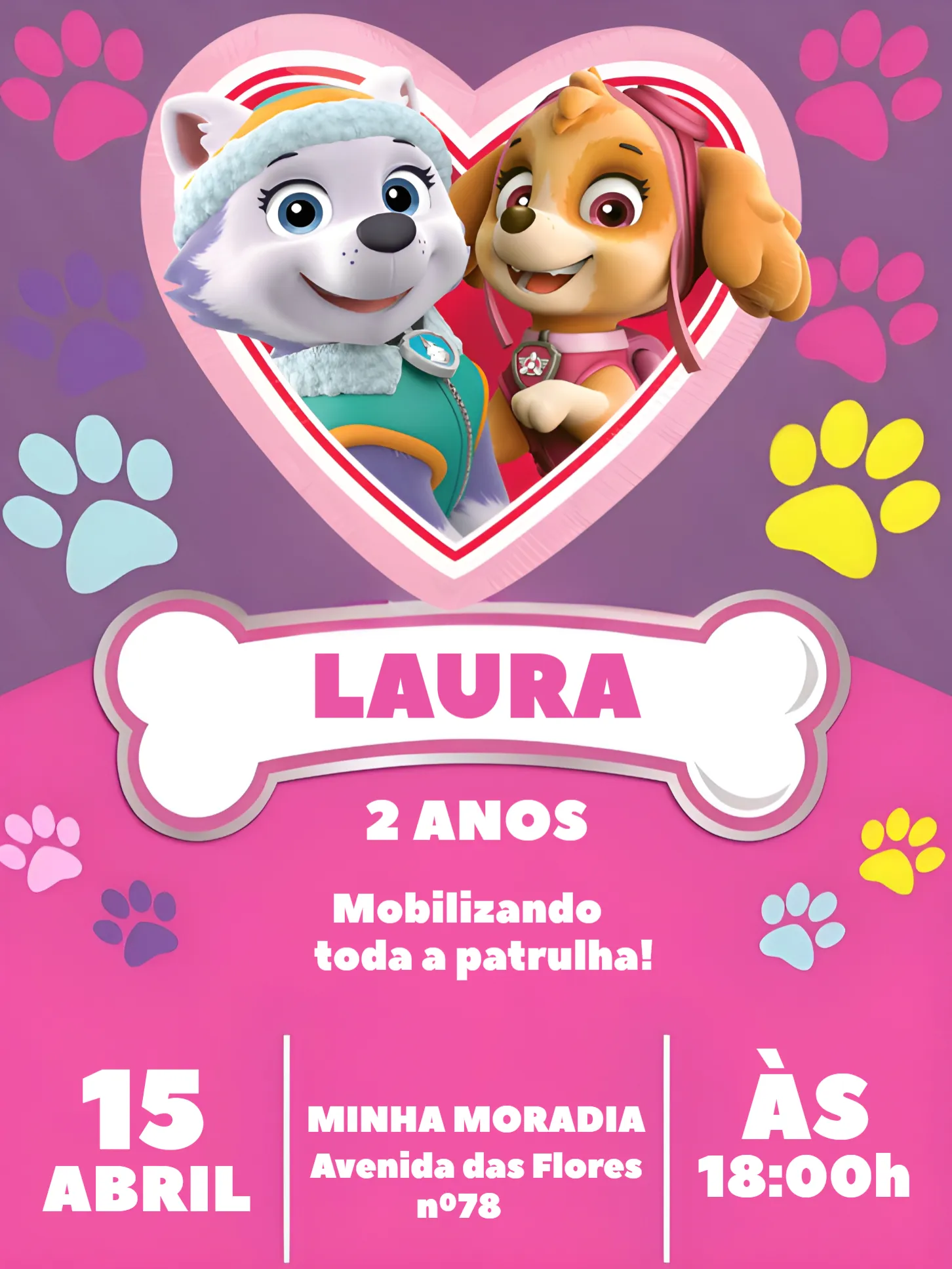 Skye E Everest Menina Rosa Canina