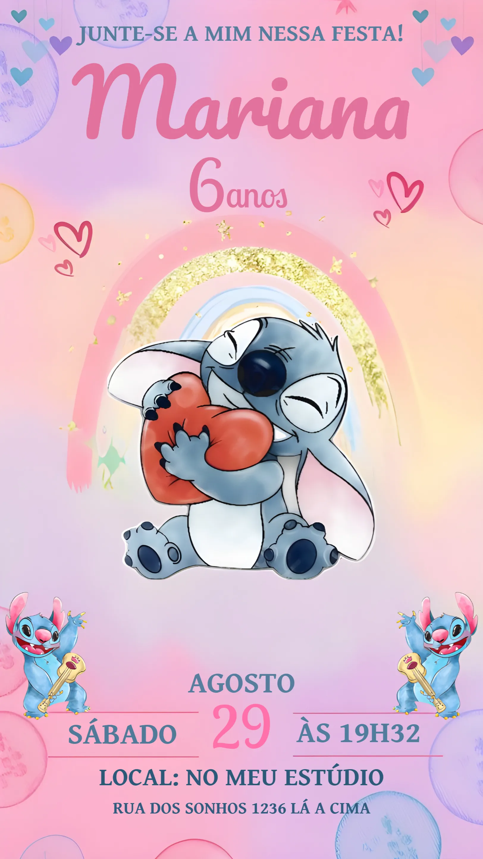 Convite Stitch Lilo para mais pesquisados
