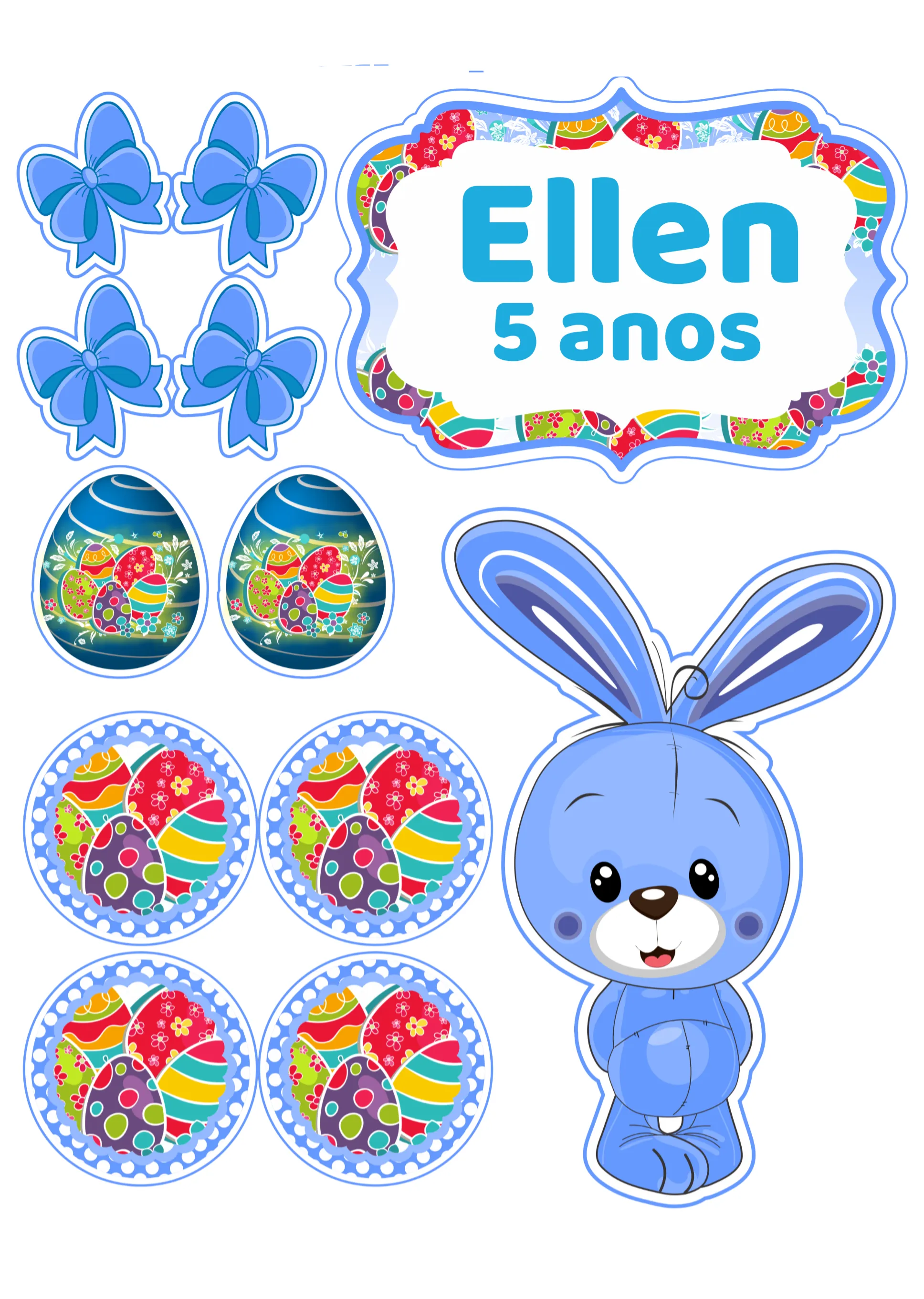 Convite Topo De Bolo Páscoa Colorido editável e personalizável