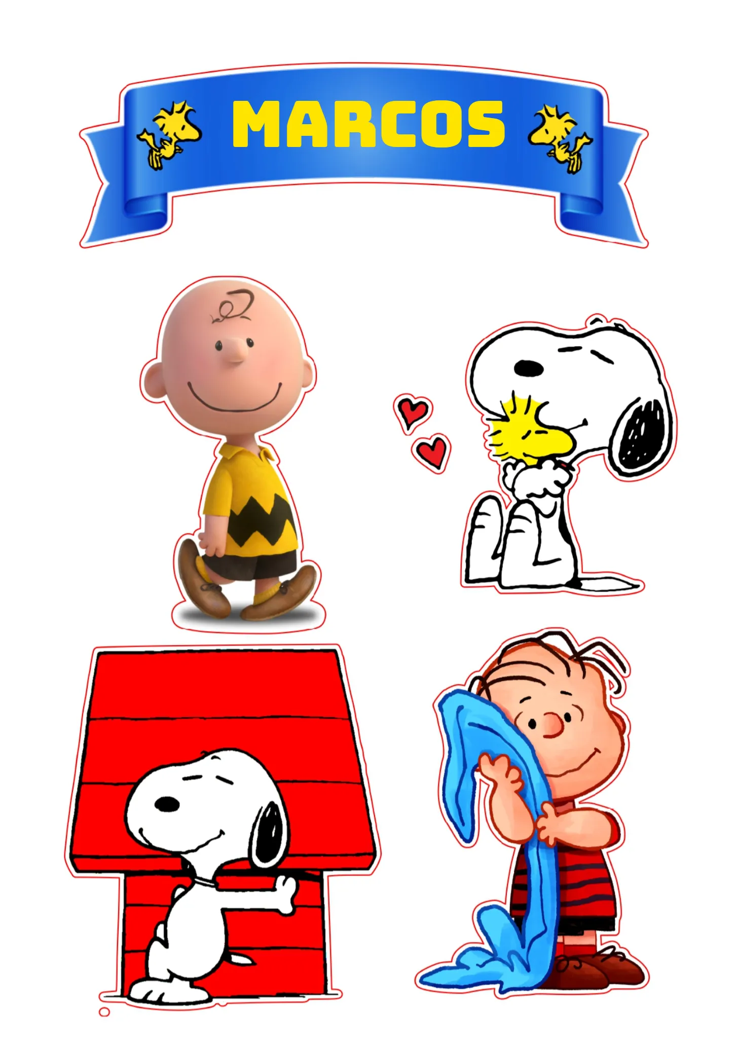 Topo De Bolo Snoopy Azul