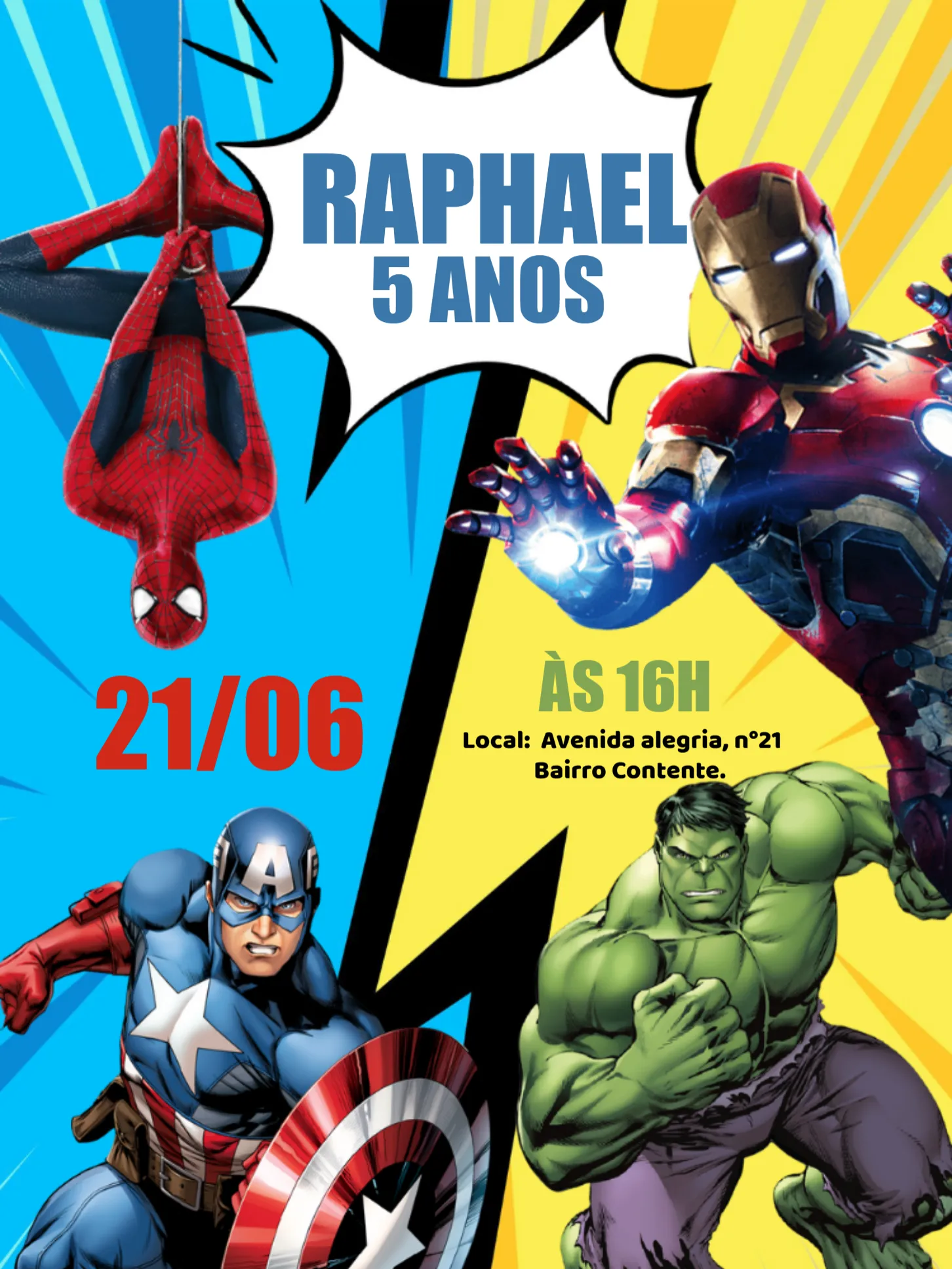 Convite Vingadores Homem para mais pesquisados